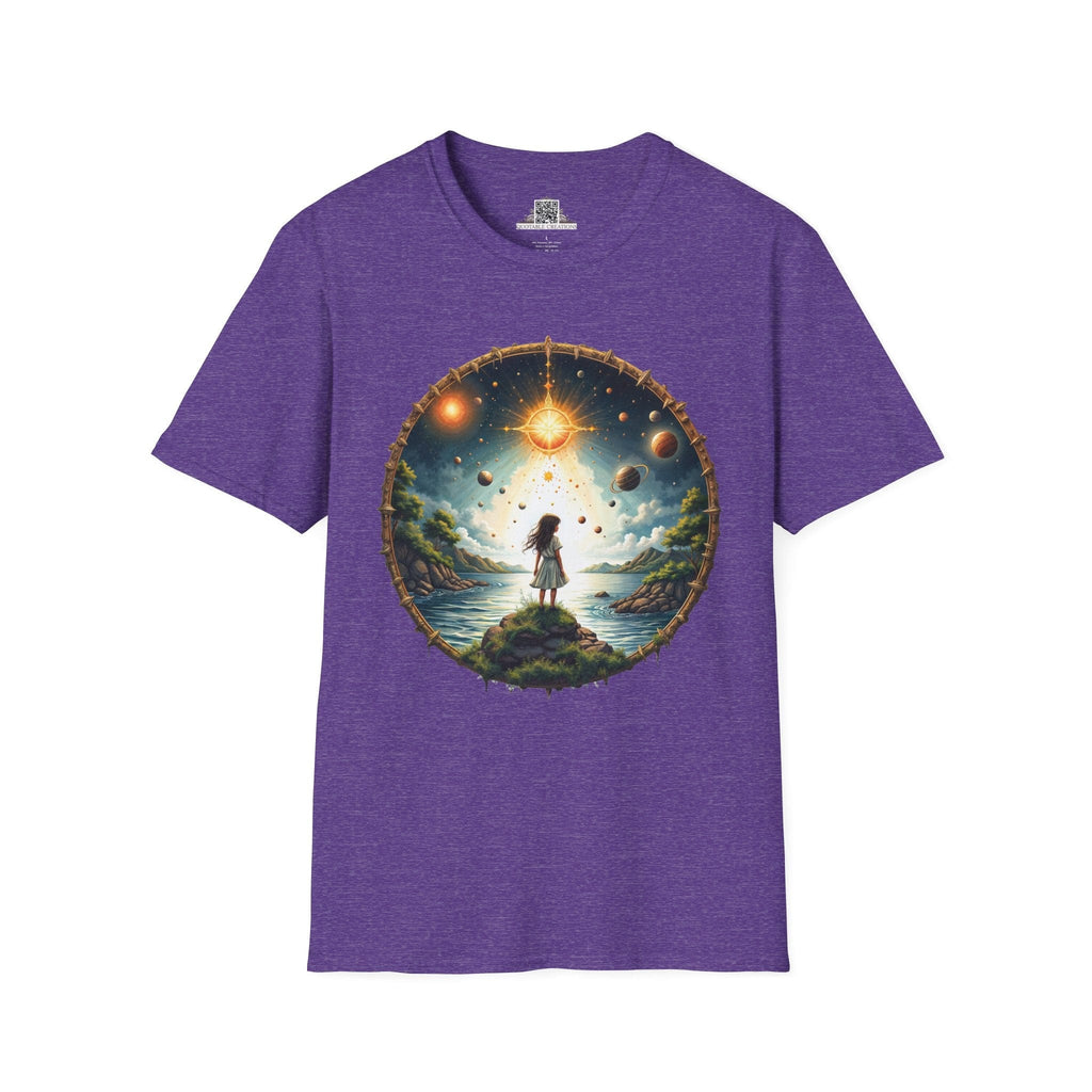 Printify T-Shirt S / Heather Purple Exploring the Final Frontier UFO & Cosmic - T-Shirt