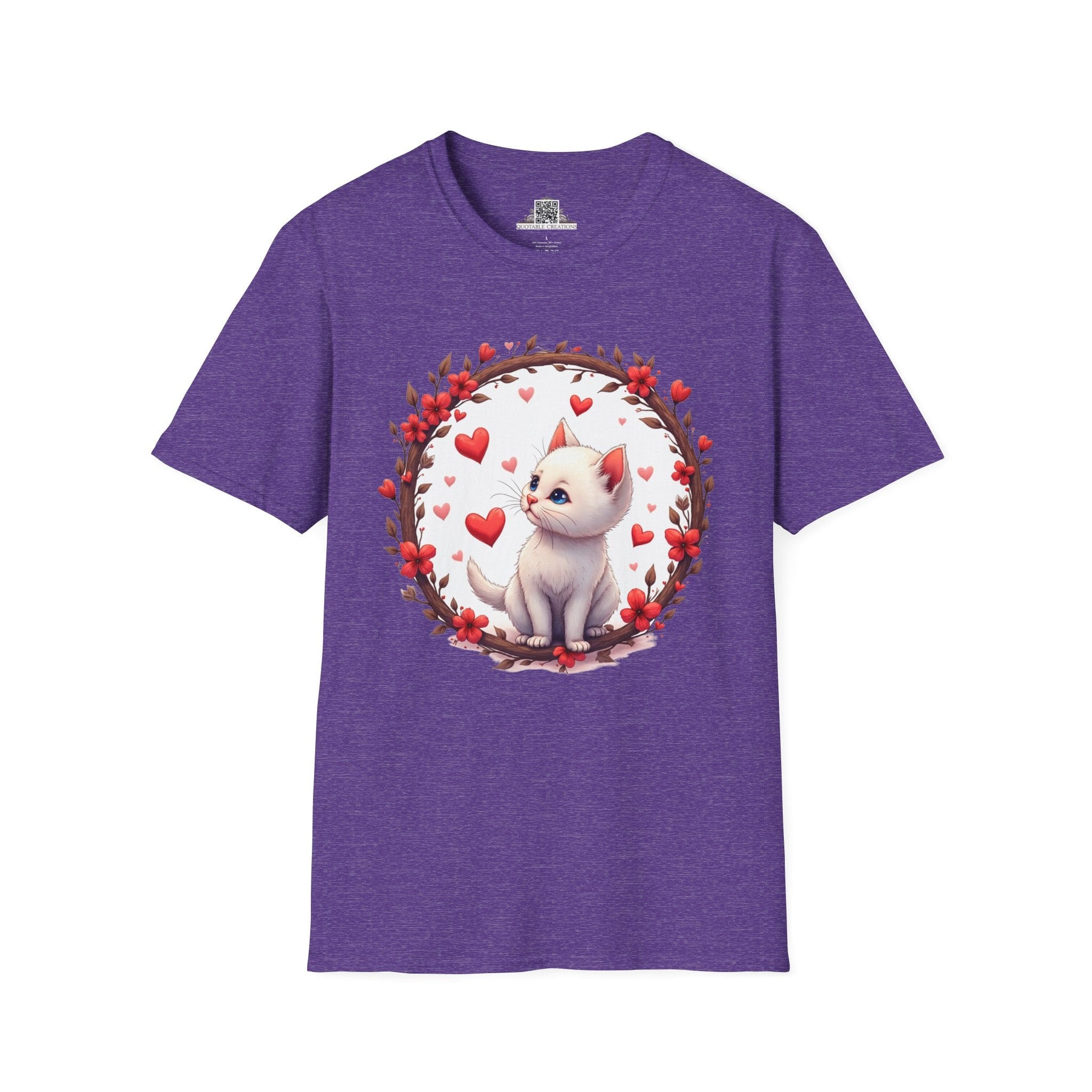 Printify T-Shirt S / Heather Purple Fur-ever Love Kitten - Love & Fun T-Shirt