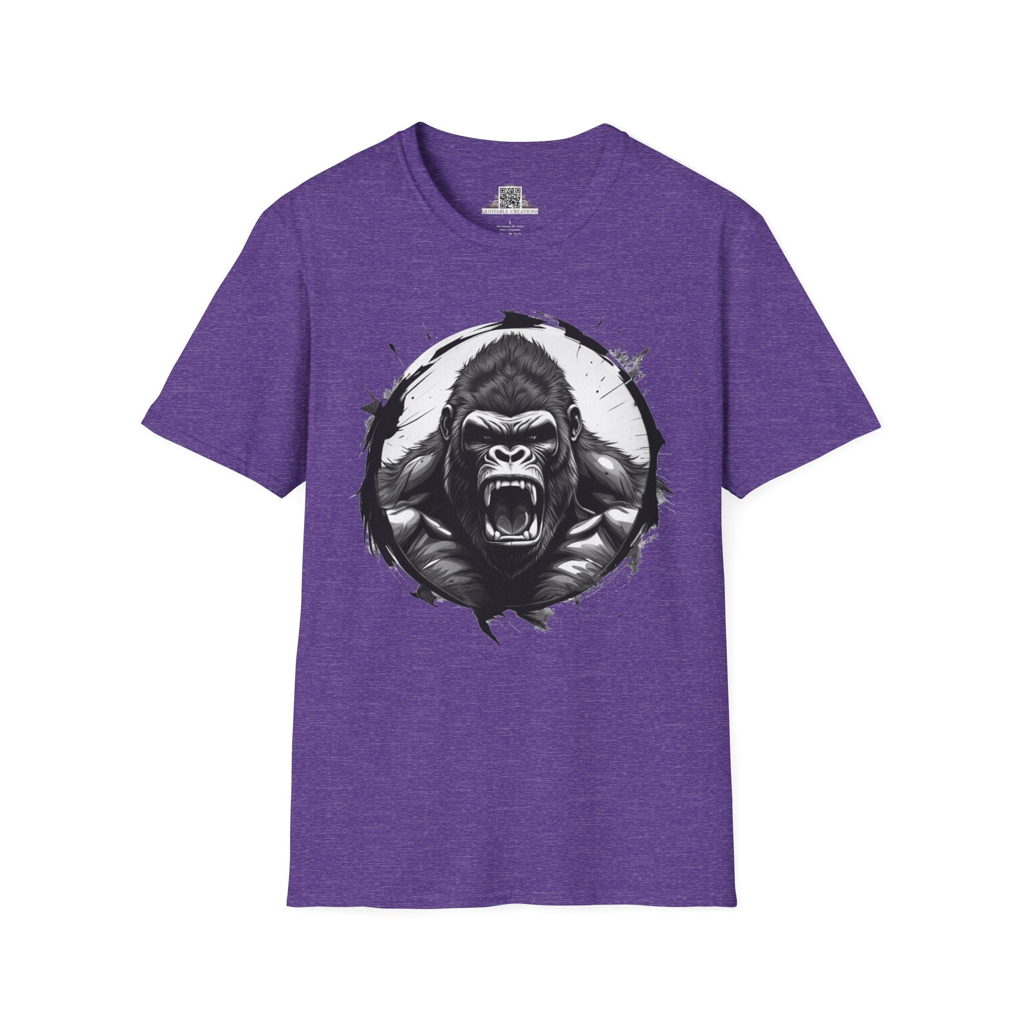 Printify T-Shirt S / Heather Purple Gorilla Wild Motivation - T-Shirt