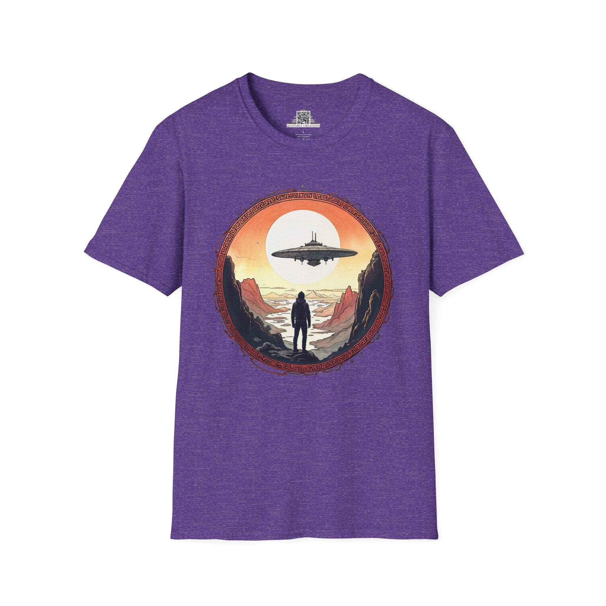 Printify T-Shirt S / Heather Purple I Believe UFO & Cosmic - T-Shirt