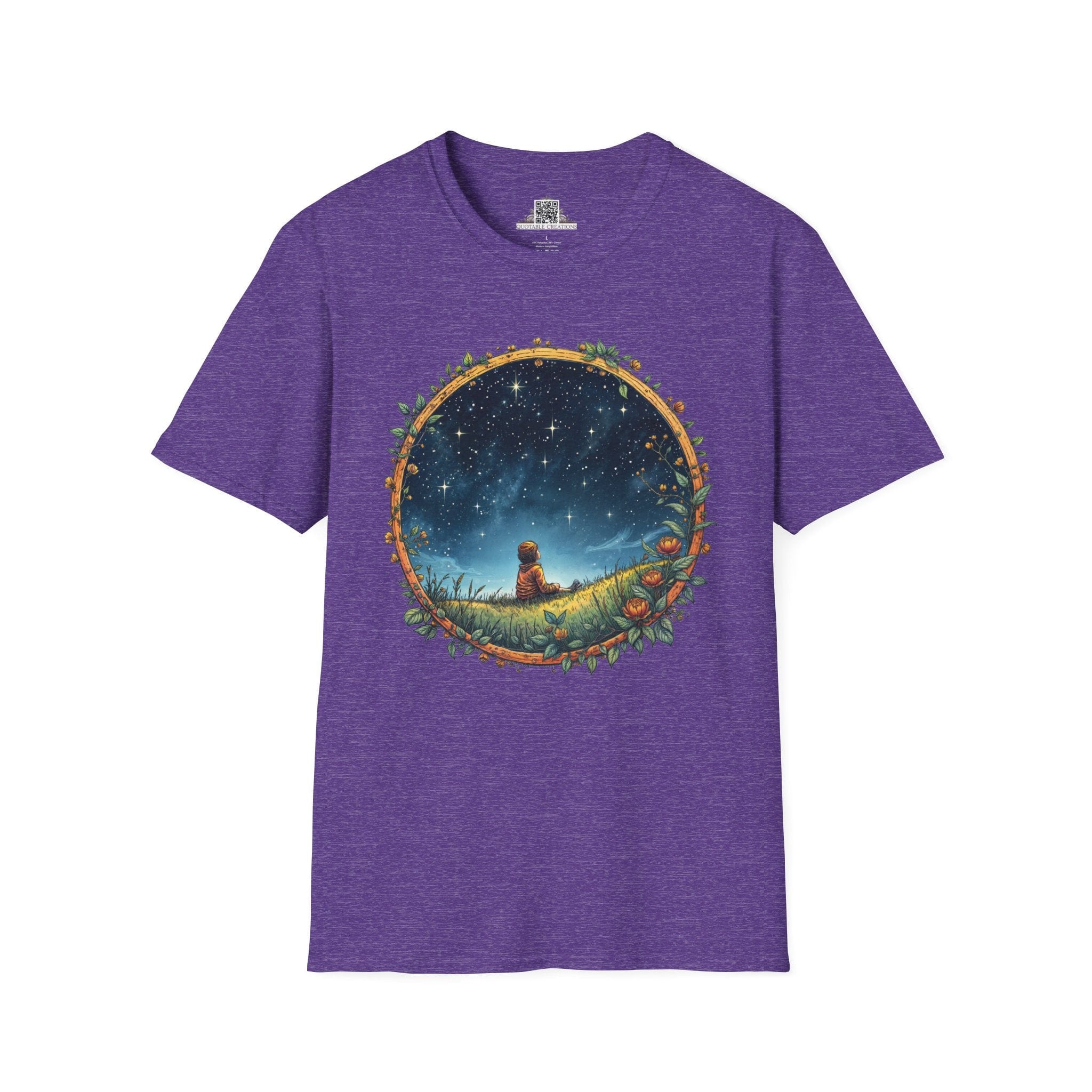 Printify T-Shirt S / Heather Purple Keep Your Eyes on the Skies UFO & Cosmic - T-Shirt