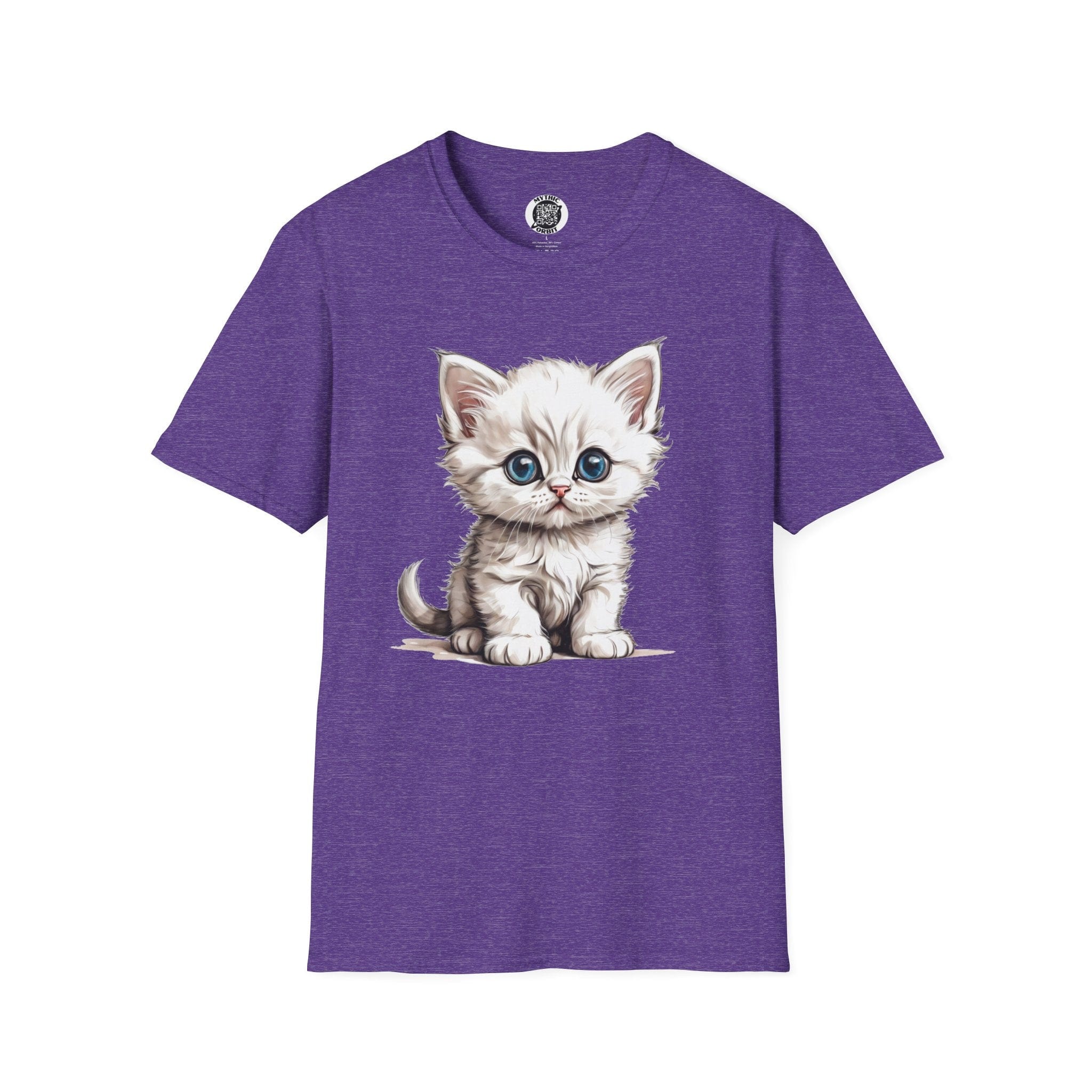 Printify T-Shirt S / Heather Purple Kitten Baby - Hyper Cute T-Shirt