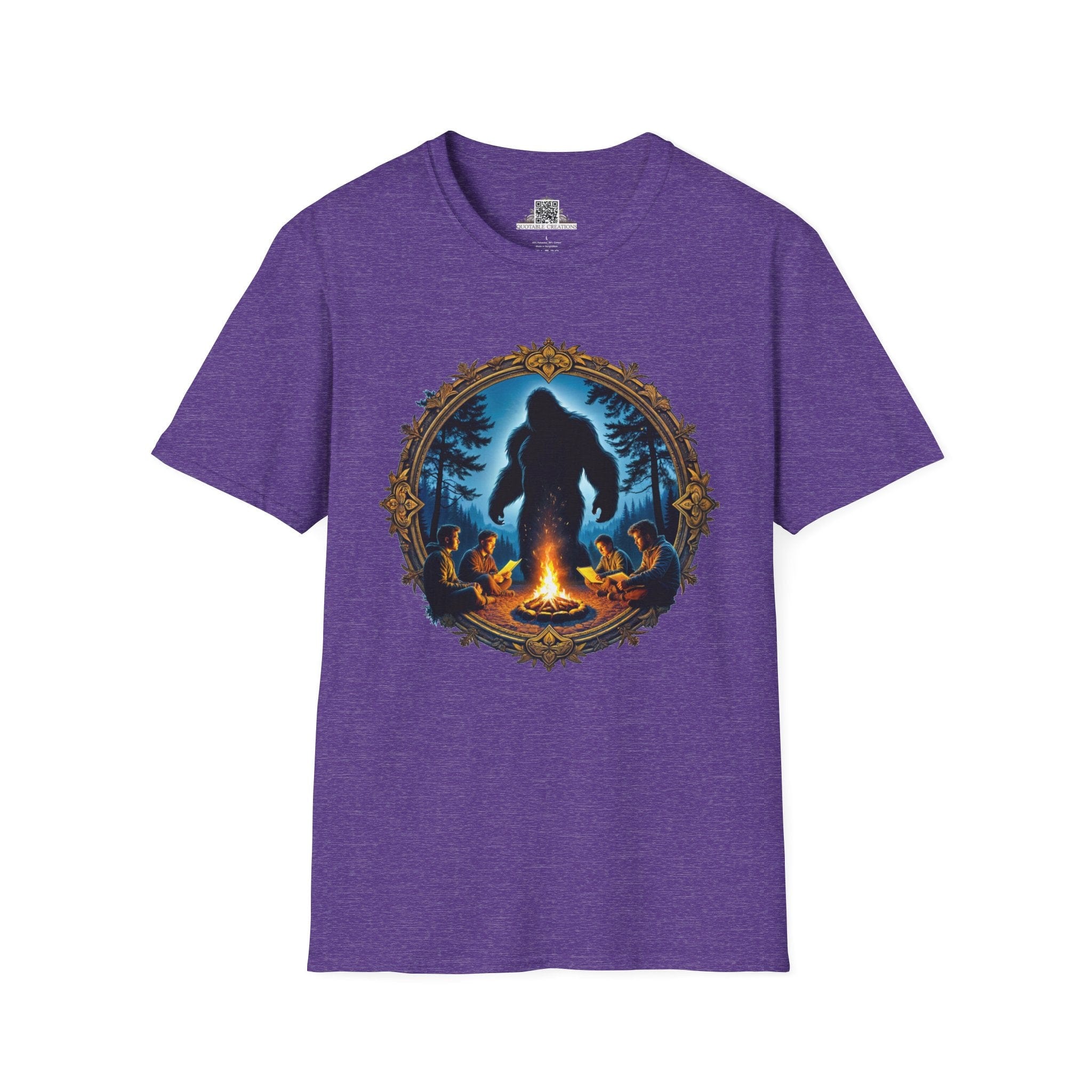 Printify T-Shirt S / Heather Purple Legends Never Sleep - Bigfoot & Legends T-Shirt