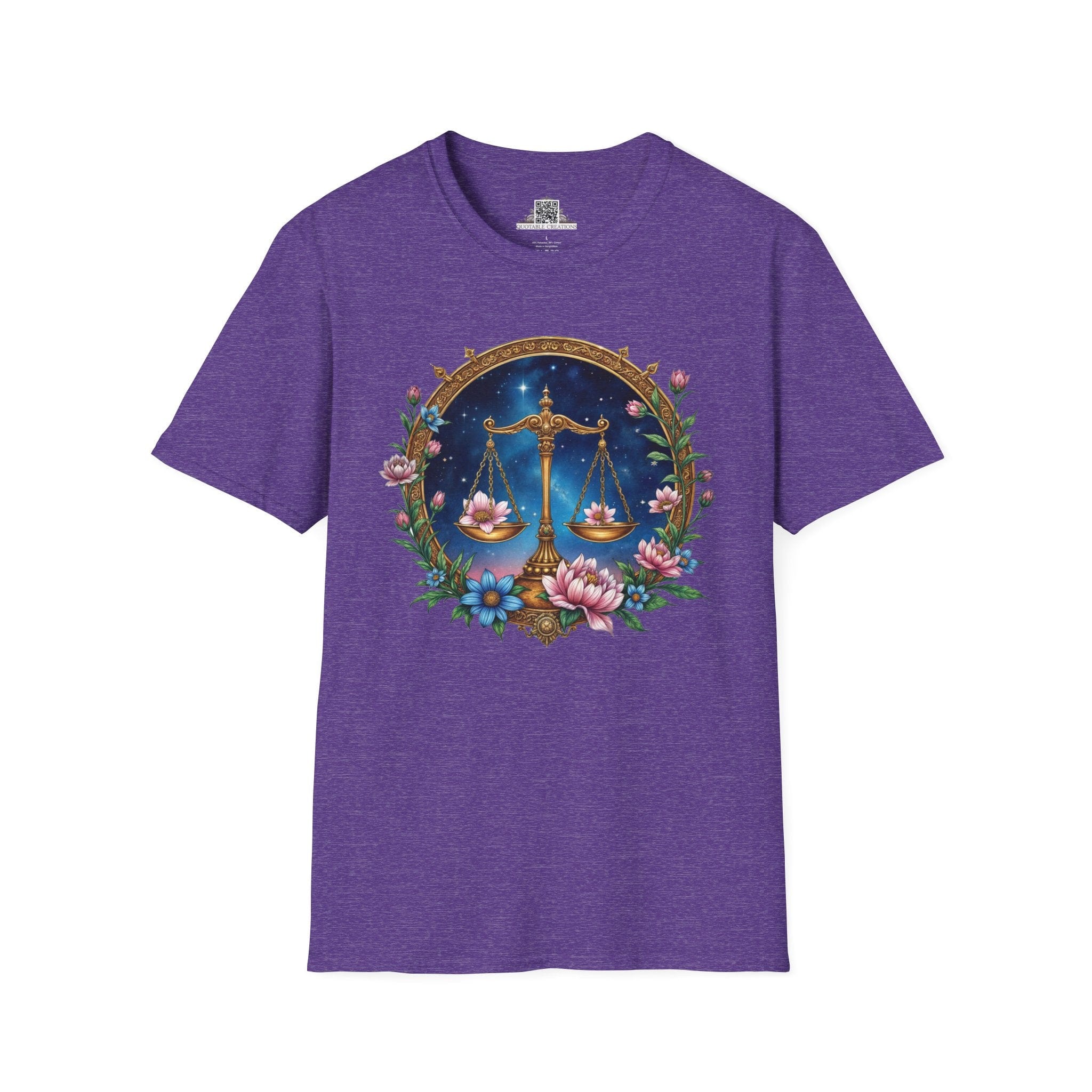 Printify T-Shirt S / Heather Purple Libra Zodiac & Astrology - T-Shirt