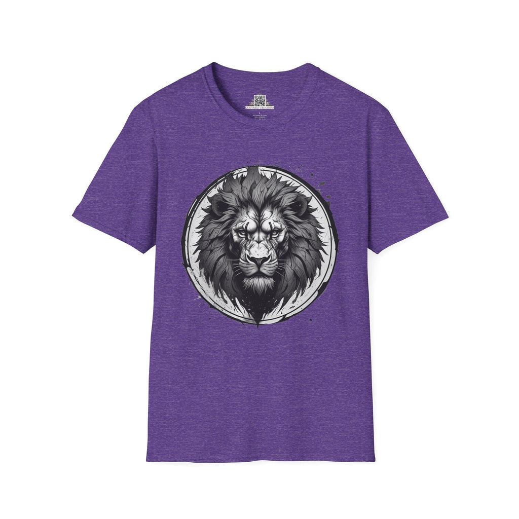 Printify T-Shirt S / Heather Purple Lion Stare Wild Power - T-Shirt