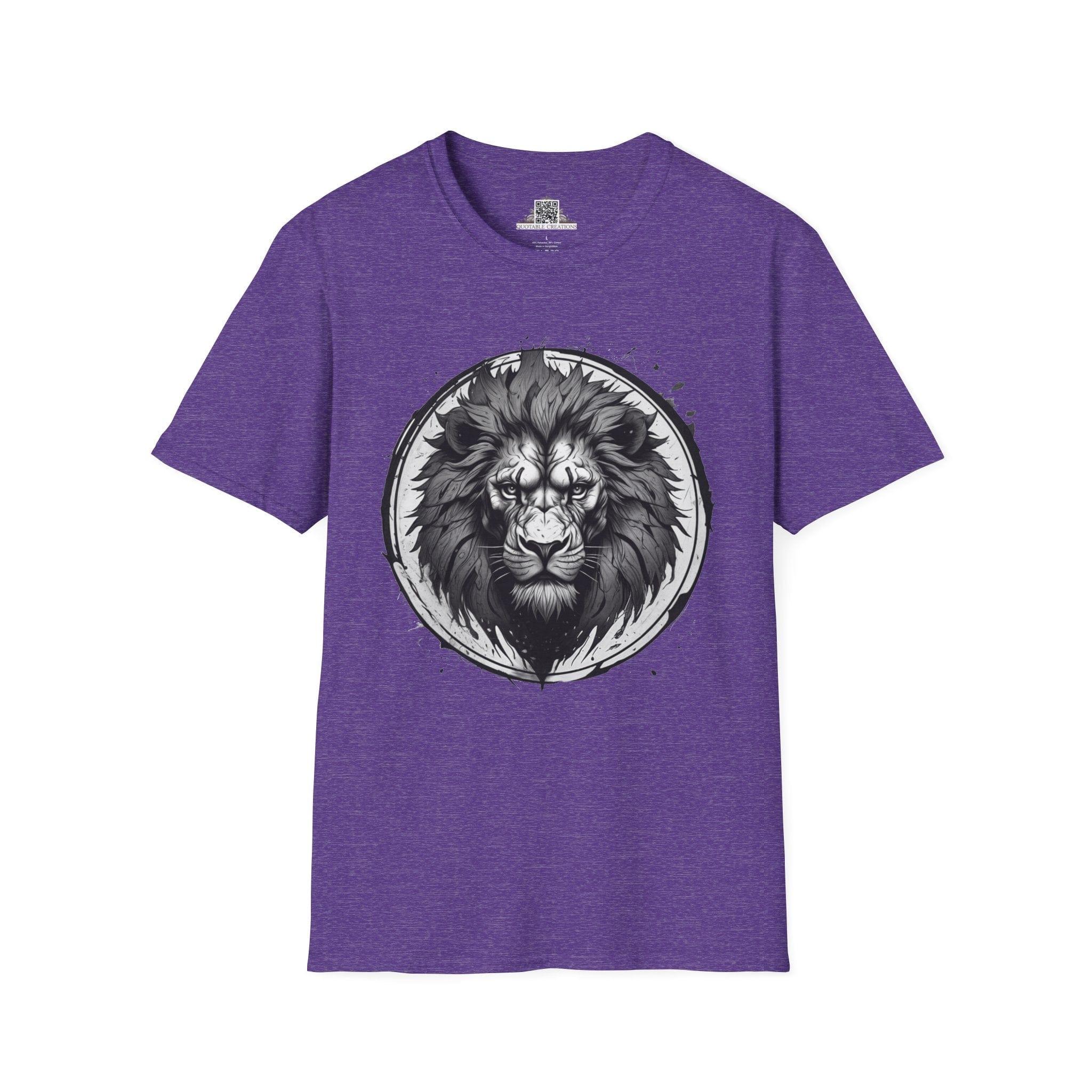 Printify T-Shirt S / Heather Purple Lion Stare Wild Power - T-Shirt