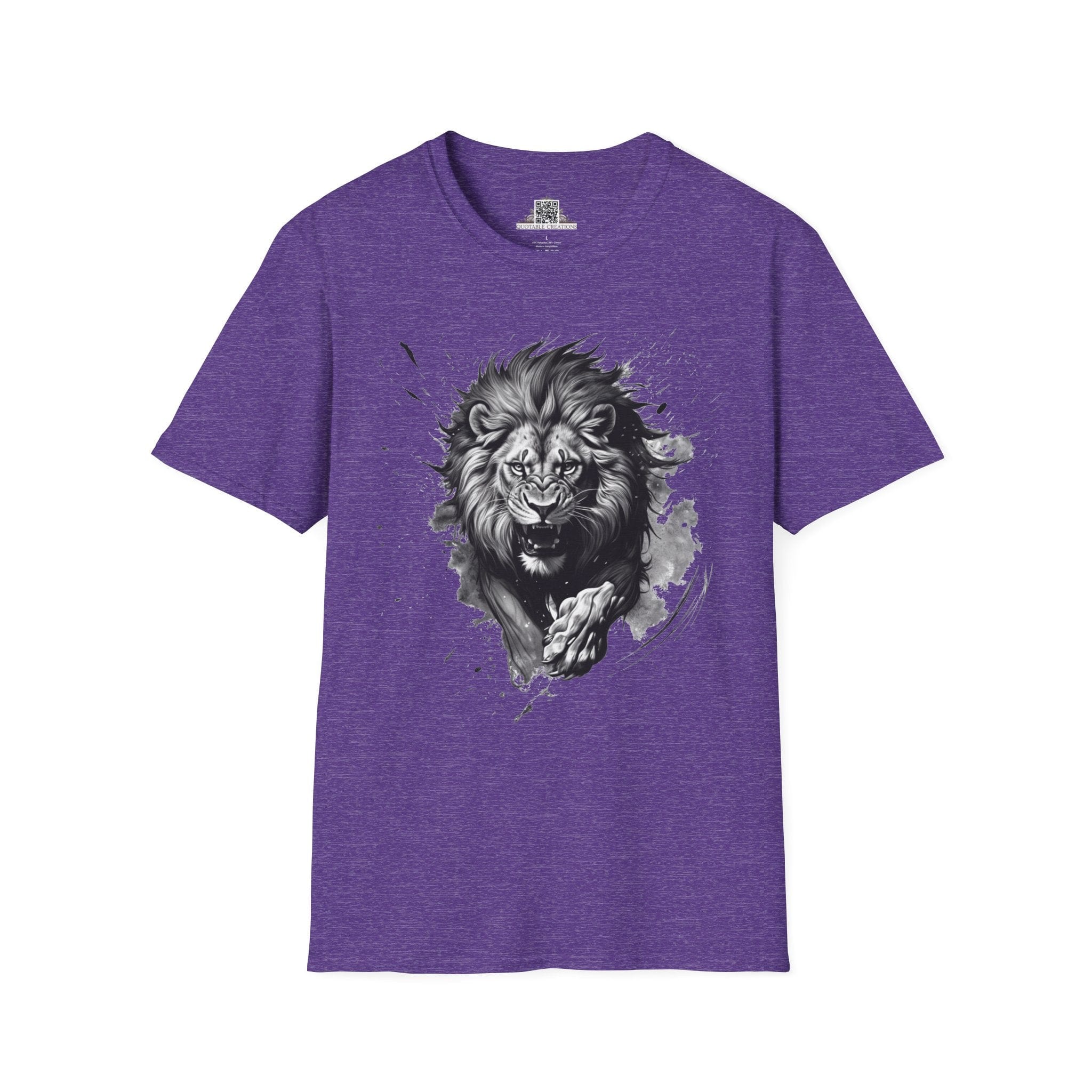 Printify T-Shirt S / Heather Purple Lion Wild Motivation - T-Shirt