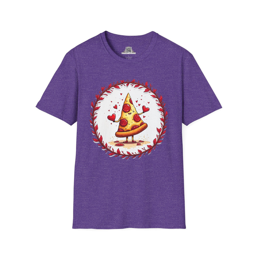 Printify T-Shirt S / Heather Purple Love at First Bite Pizza - Love & Fun T-Shirt