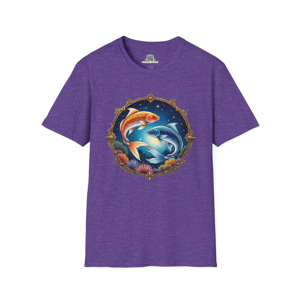 Printify T-Shirt S / Heather Purple Pisces Zodiac Astrology - T-Shirt