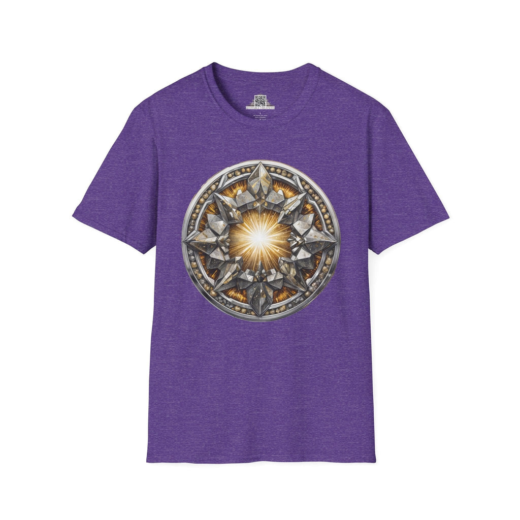 Printify T-Shirt S / Heather Purple Pyrite Crystals Gemstones - T-Shirt