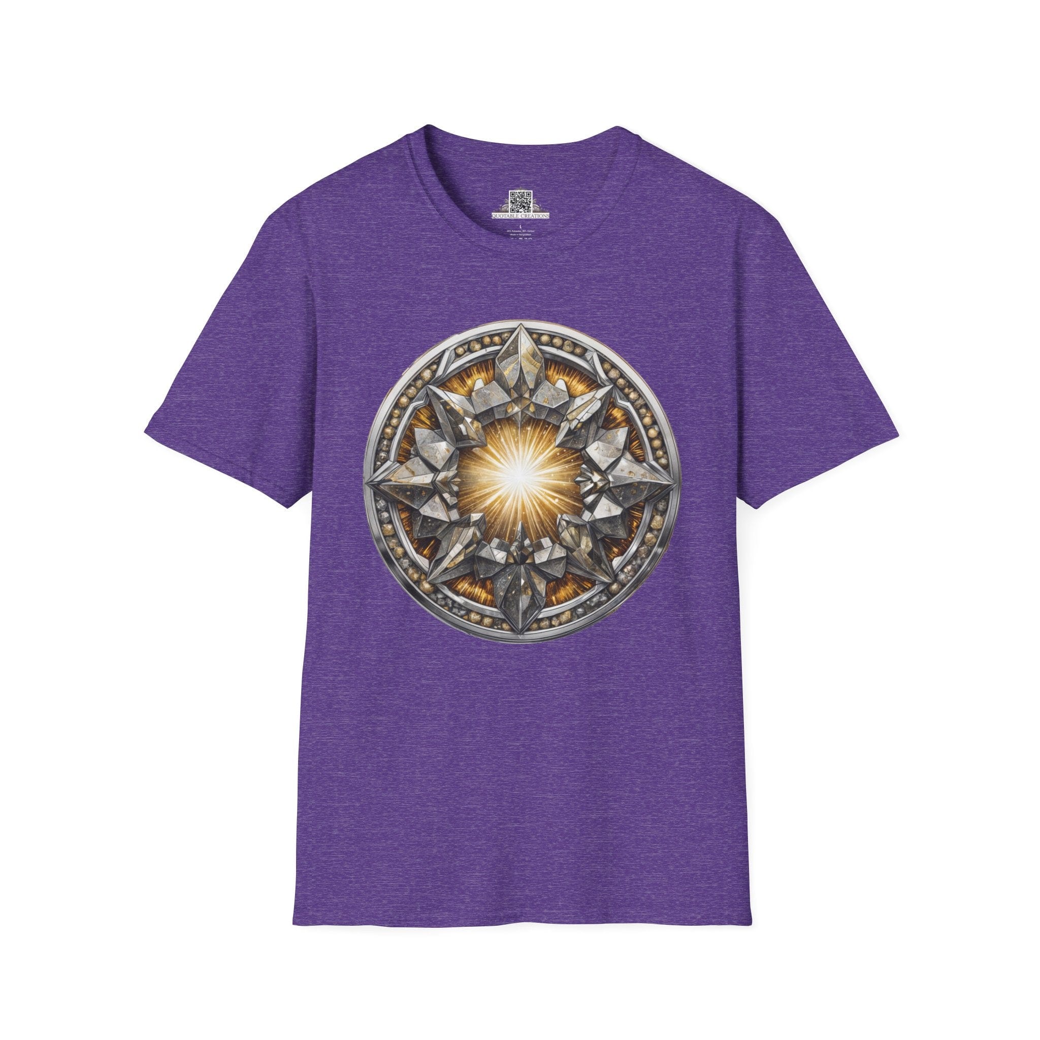 Printify T-Shirt S / Heather Purple Pyrite Crystals Gemstones - T-Shirt