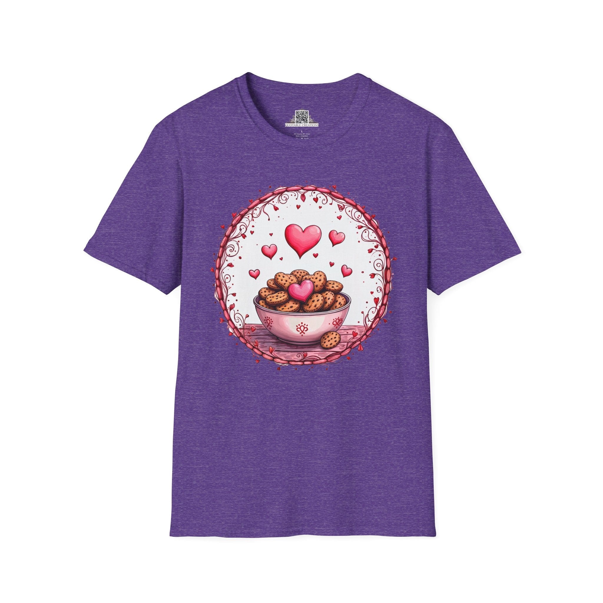 Printify T-Shirt S / Heather Purple Recipe for Love Cookies - Love & Fun T-Shirt
