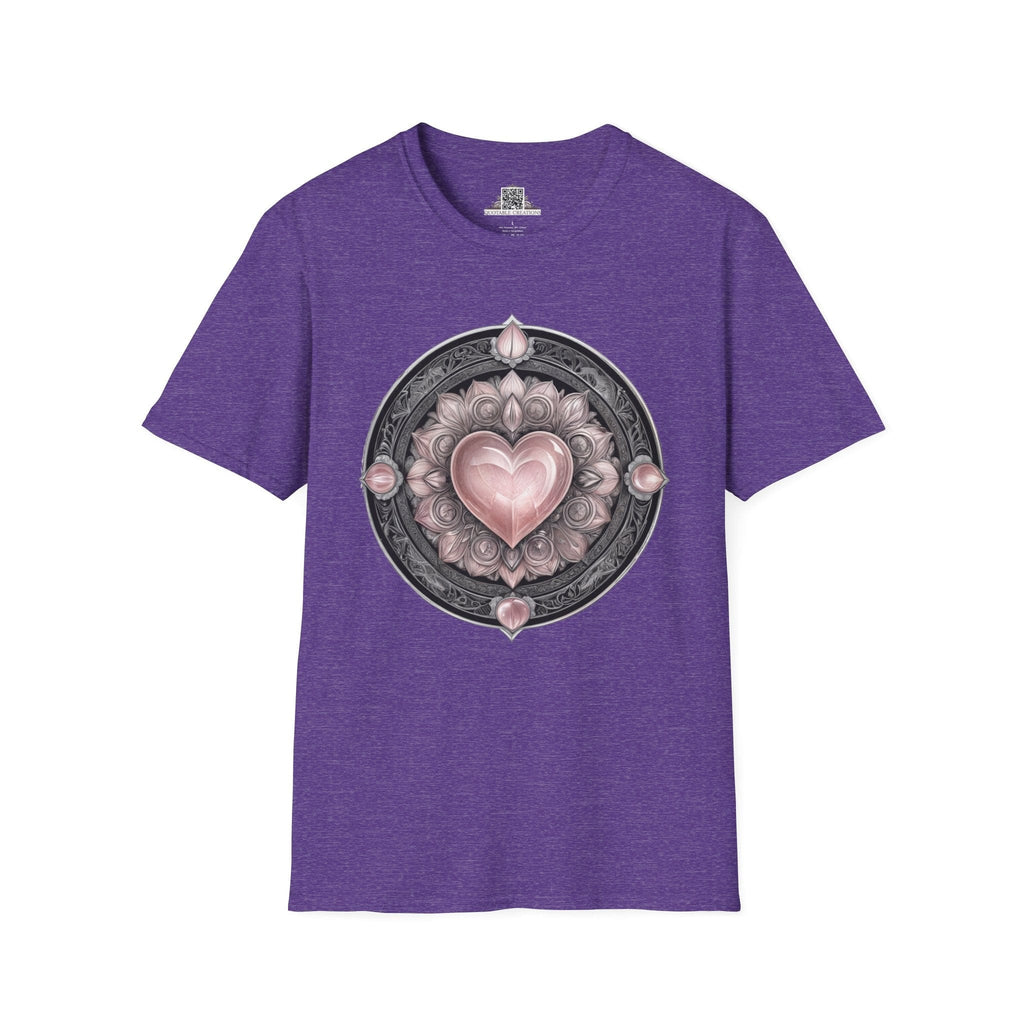 Printify T-Shirt S / Heather Purple Rose Quartz - Crystals & Gemstones T-Shirt