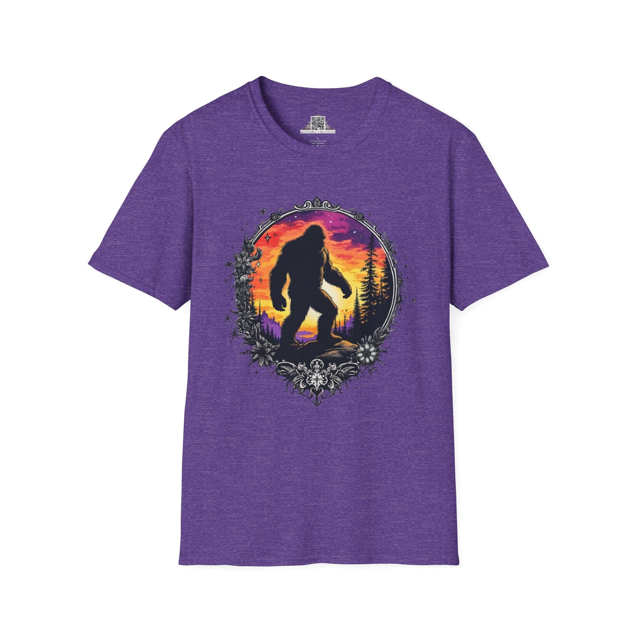 Printify T-Shirt S / Heather Purple Sasquatch Sightings - Bigfoot & Legends T-Shirt
