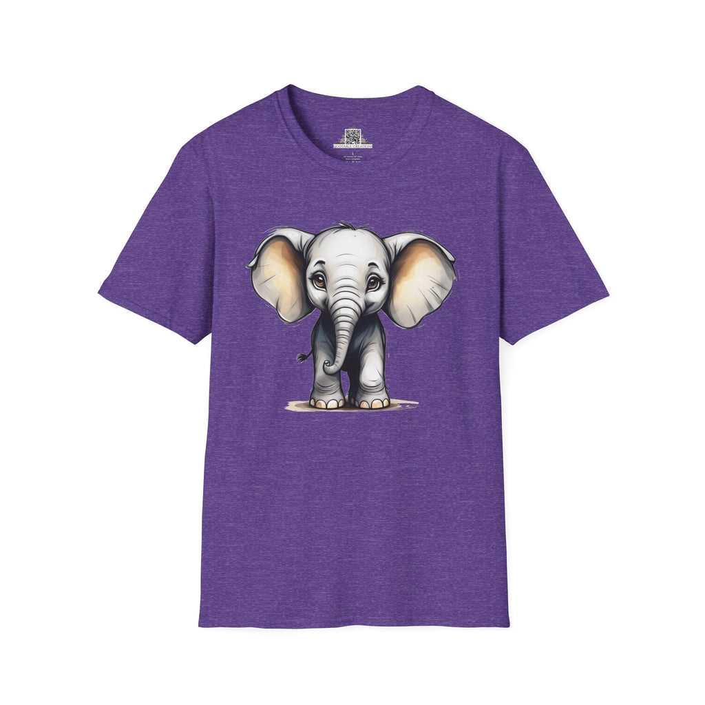 Printify T-Shirt S / Heather Purple T-Shirt - Baby Elephant - Hyper Cute