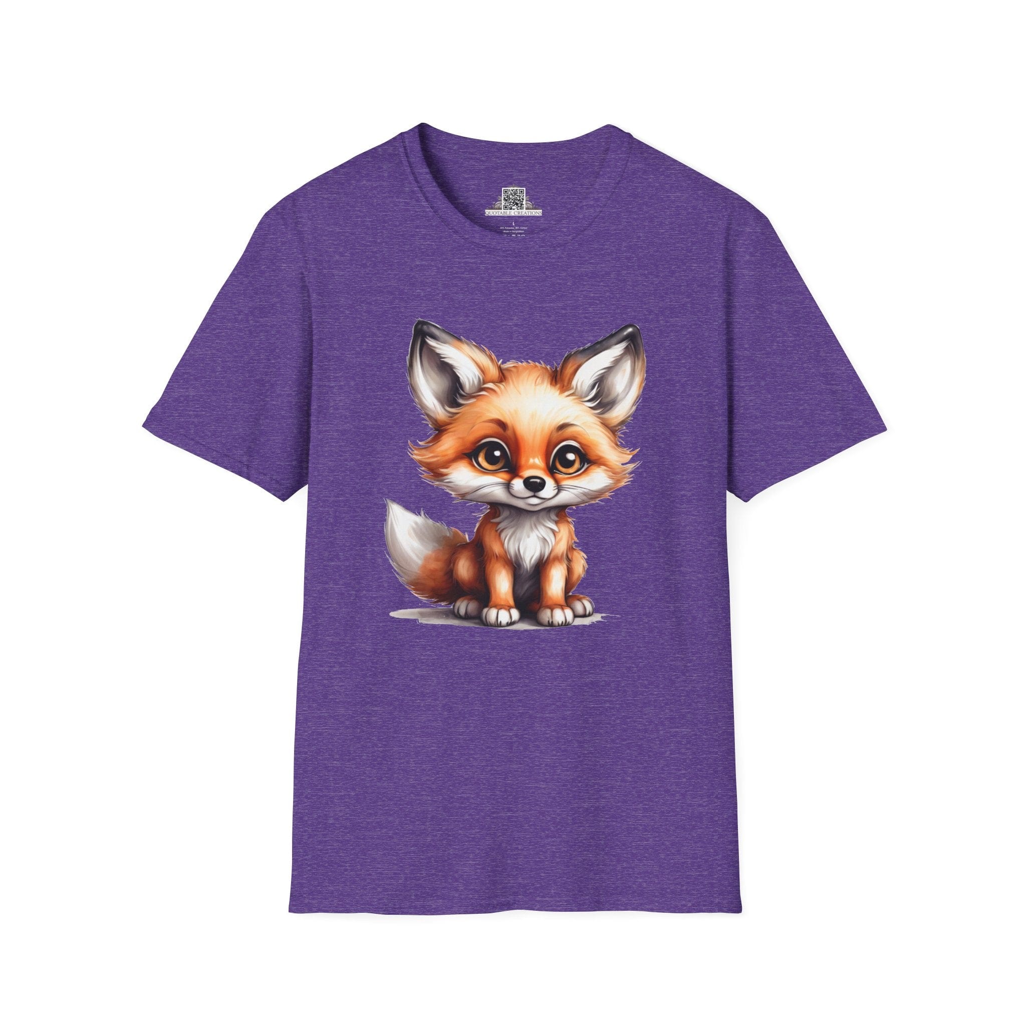 Printify T-Shirt S / Heather Purple T-Shirt - Baby Fox - Hyper Cute