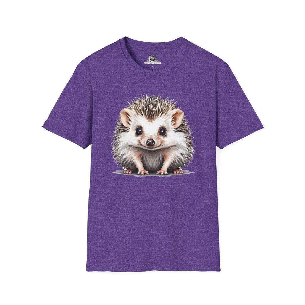 Printify T-Shirt S / Heather Purple T-Shirt - Baby Hedgehog - Hyper Cute