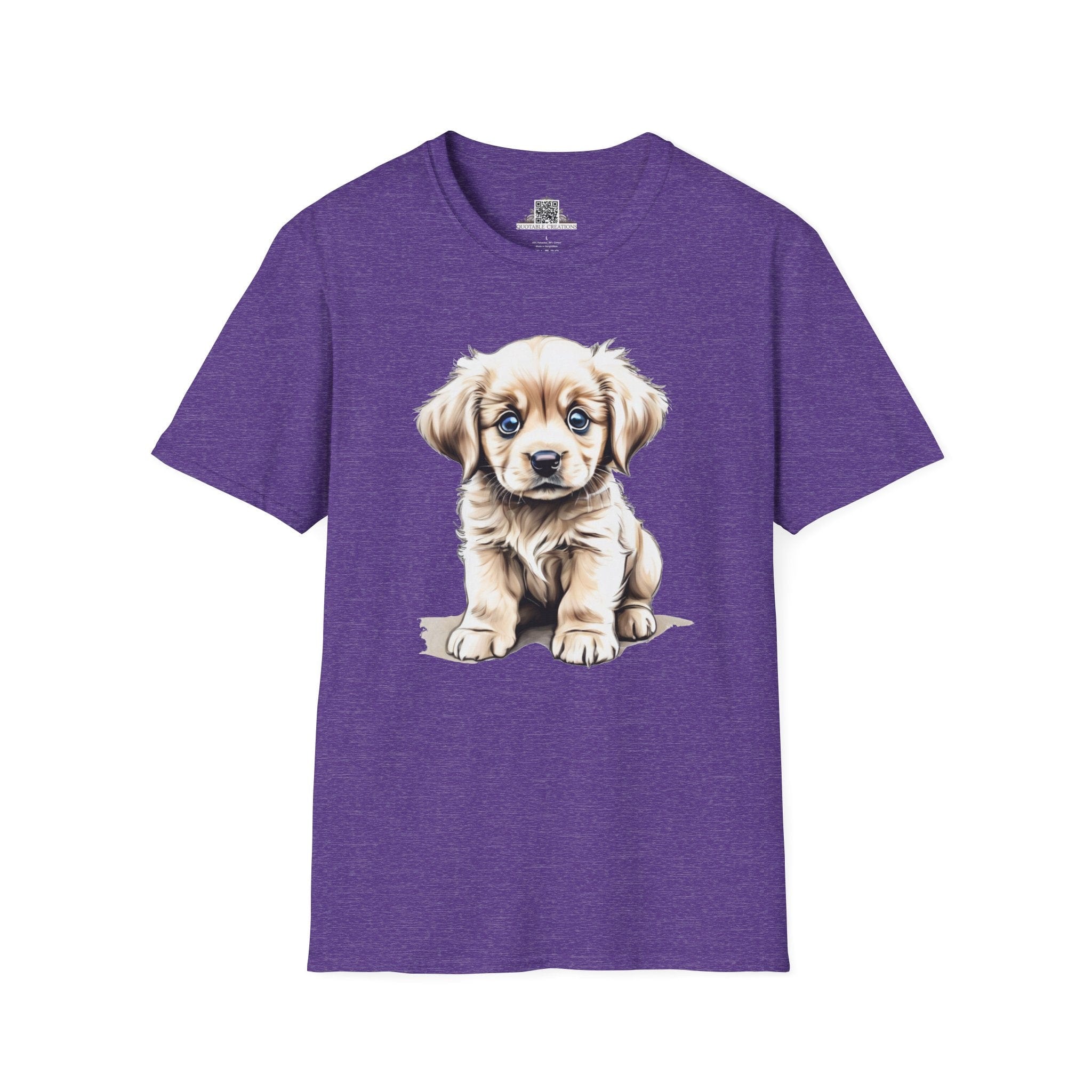 Printify T-Shirt S / Heather Purple T-Shirt - Baby Puppy - Hyper Cute