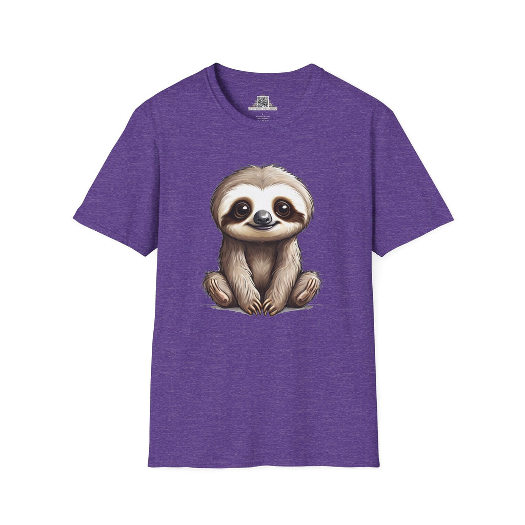 Printify T-Shirt S / Heather Purple T-Shirt - Baby Sloth - Hyper Cute