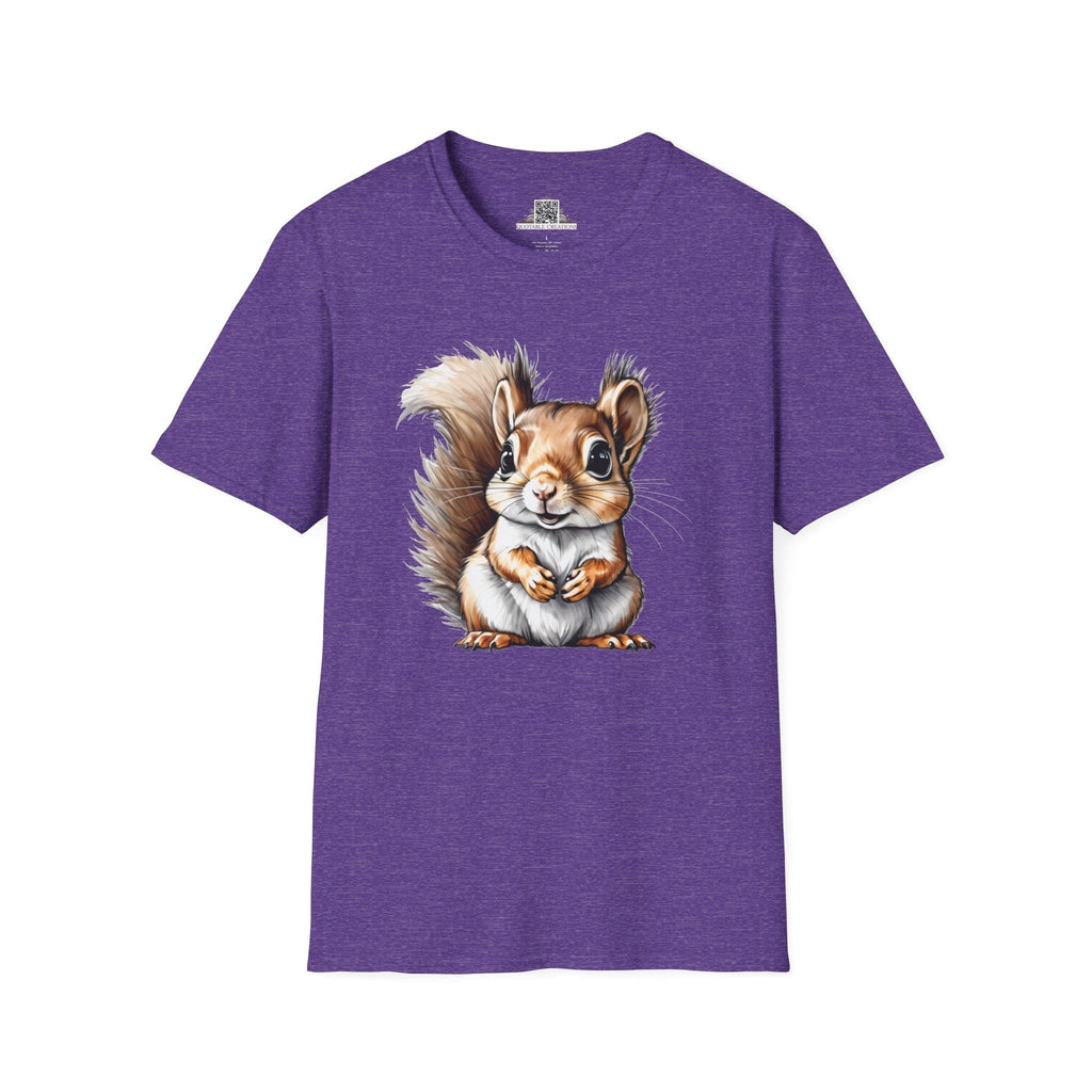 Printify T-Shirt S / Heather Purple T-Shirt - Baby Squirrel - Hyper Cute