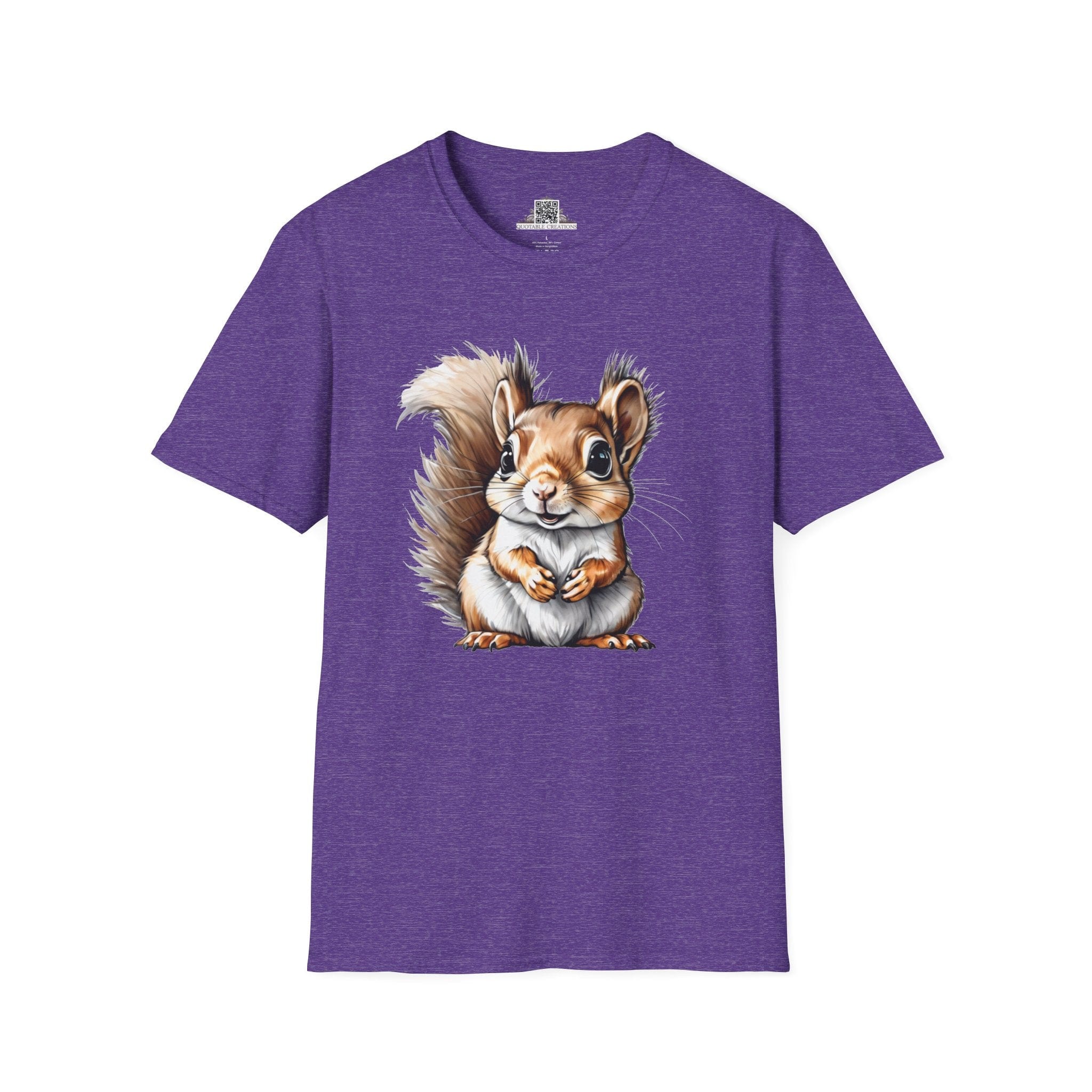 Printify T-Shirt S / Heather Purple T-Shirt - Baby Squirrel - Hyper Cute