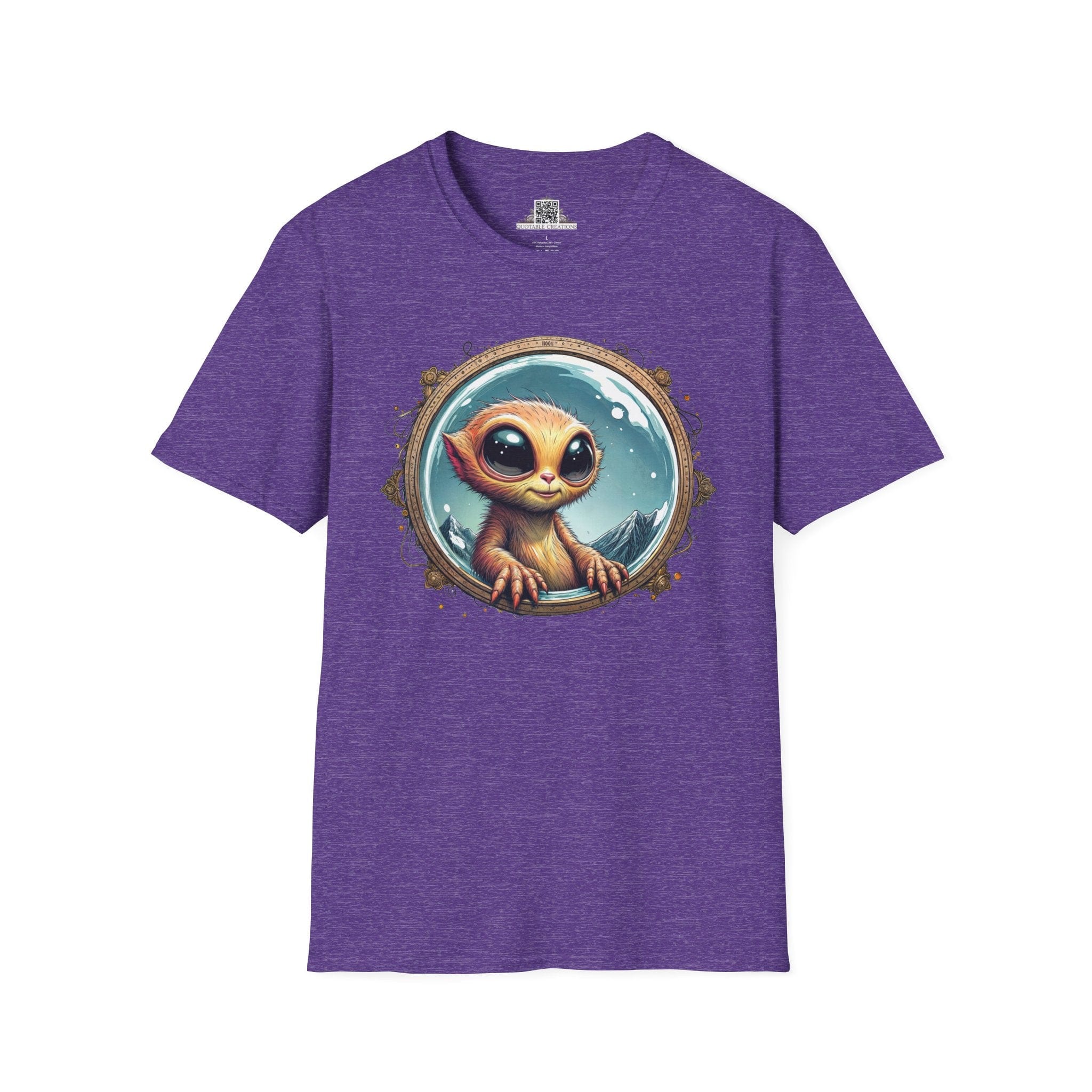 Printify T-Shirt S / Heather Purple T-Shirt - Earthlings are Strange, But We Embrace the Weird! - Alien & Space