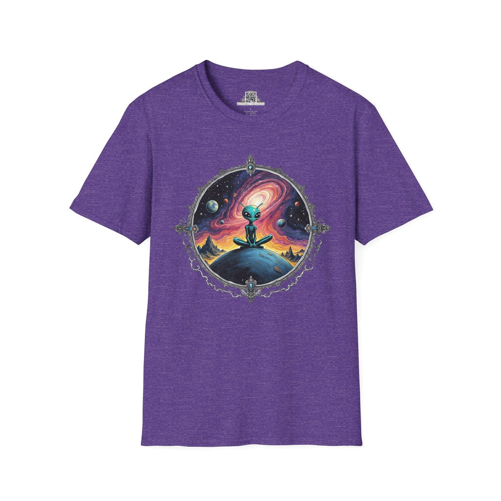 Printify T-Shirt S / Heather Purple T-Shirt - Exploring the Cosmos, One Planet at a Time! - Alien & Space