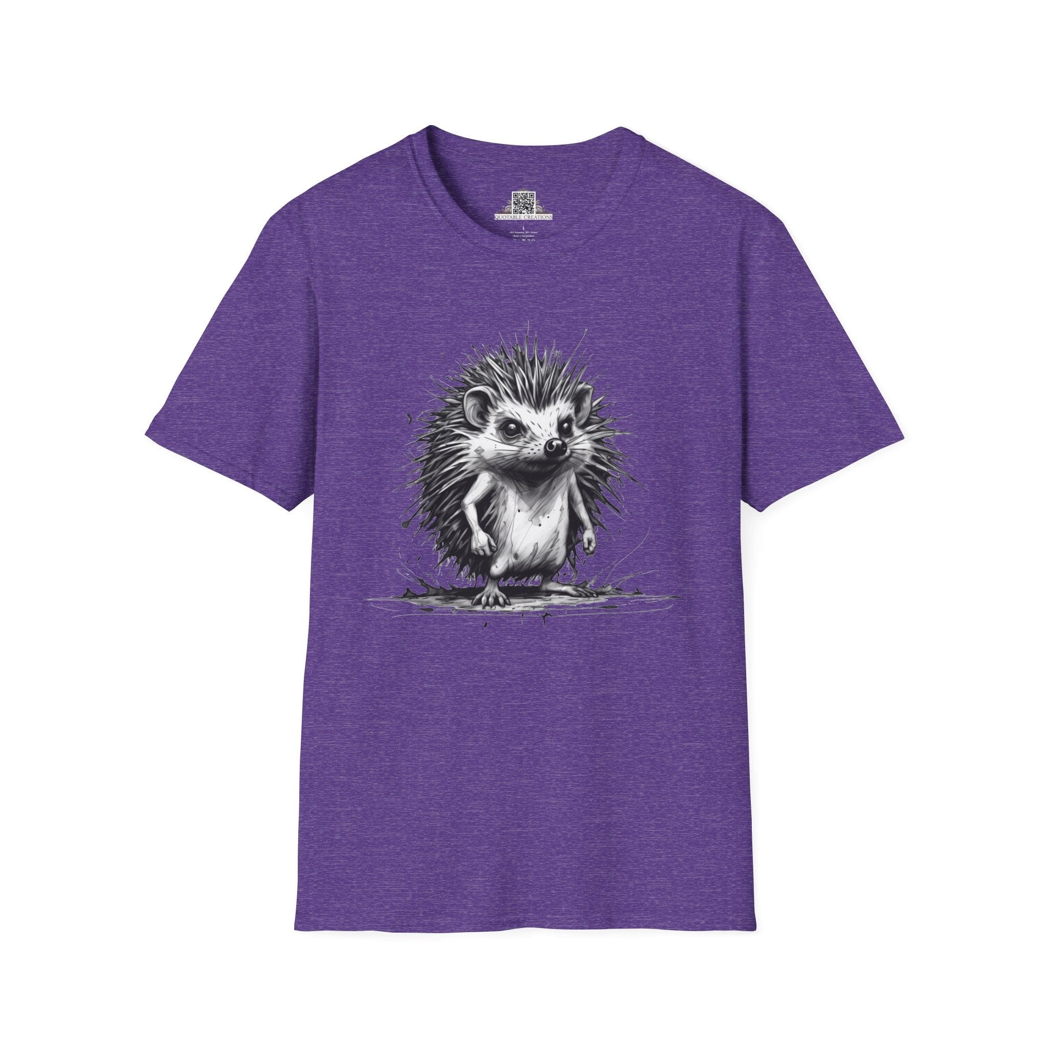 Printify T-Shirt S / Heather Purple T-Shirt - I'm Fine Hedgehog - Everything's Fine