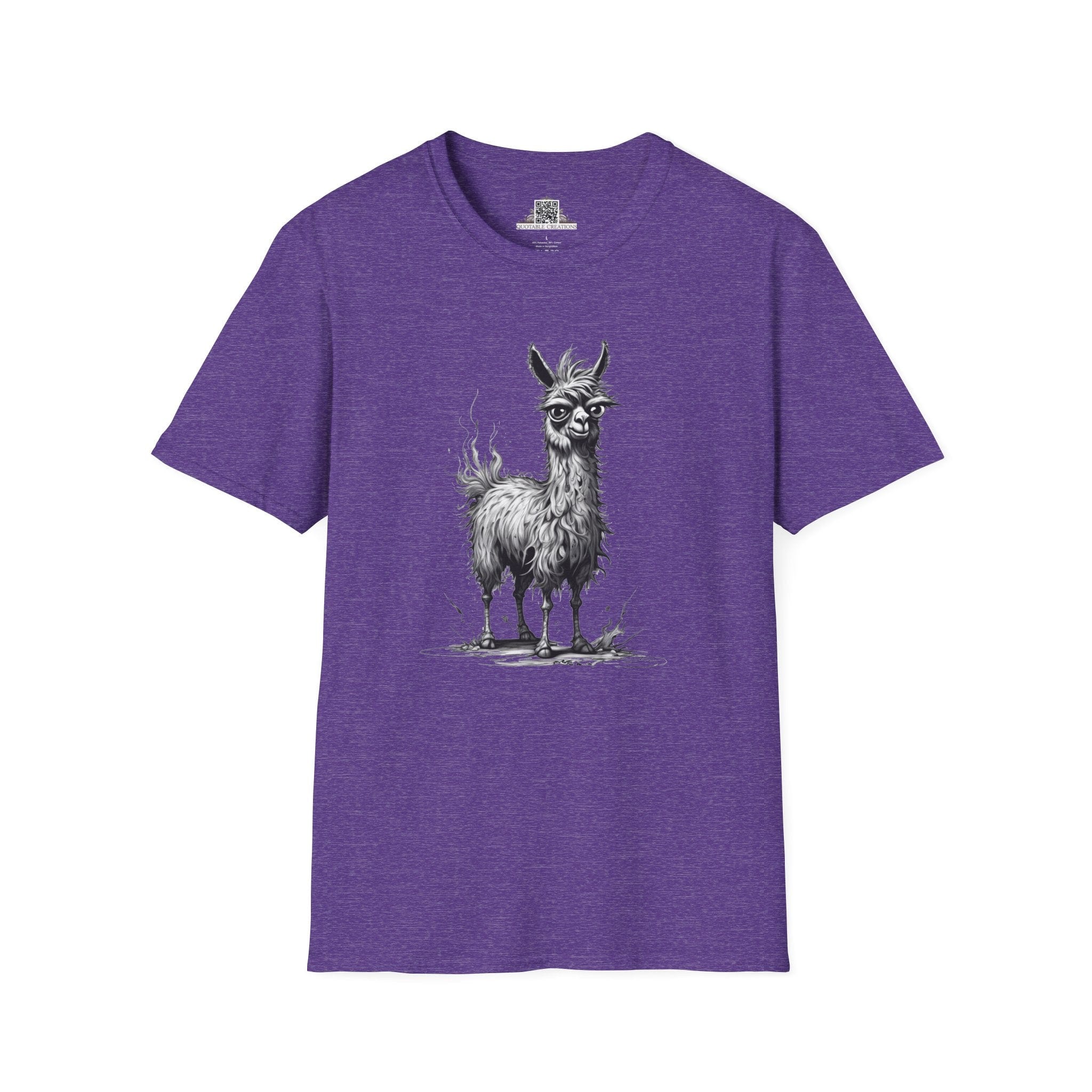 Printify T-Shirt S / Heather Purple T-Shirt - I'm Fine Llama- Everything's Fine