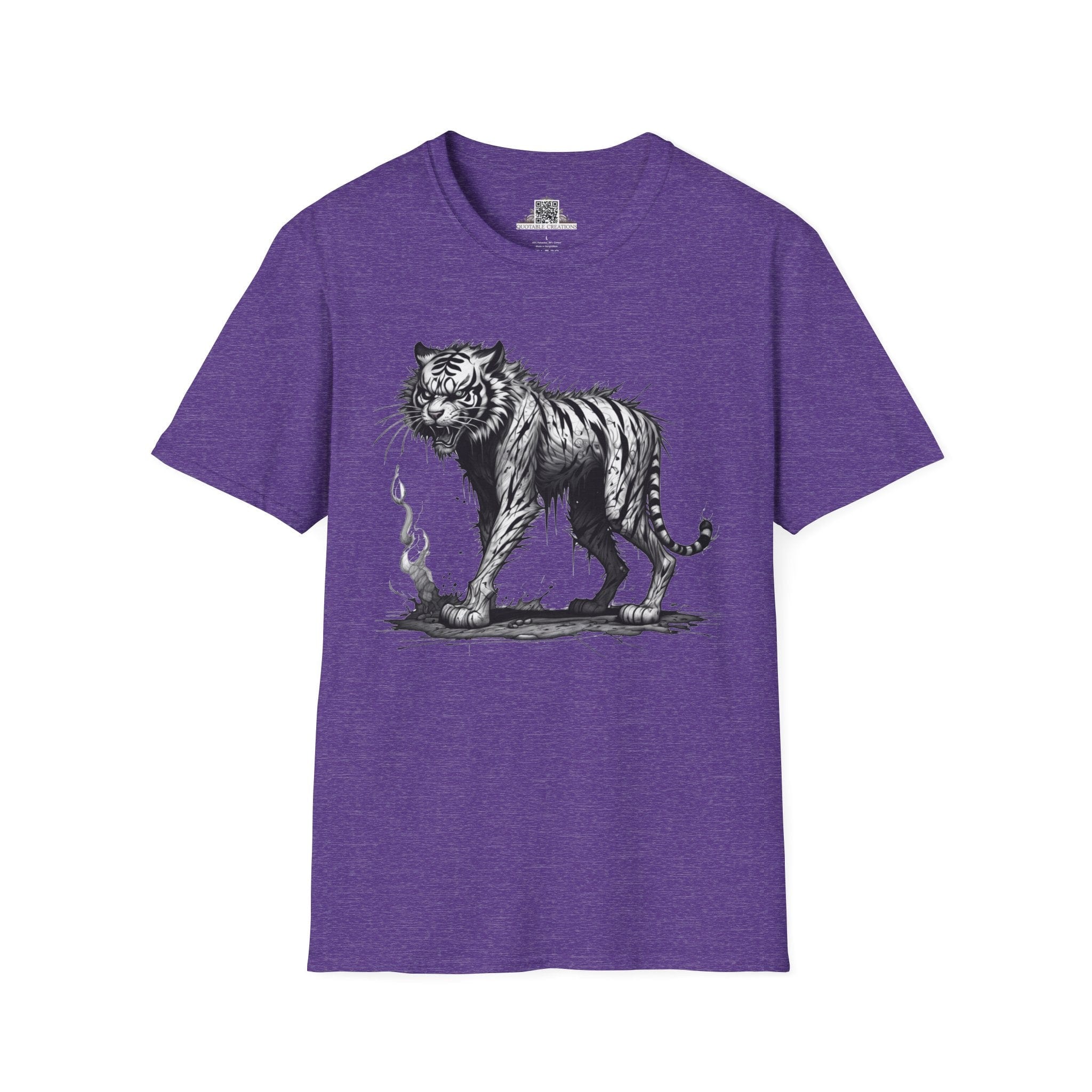 Printify T-Shirt S / Heather Purple T-Shirt - I'm Fine Tiger - Everything's Fine