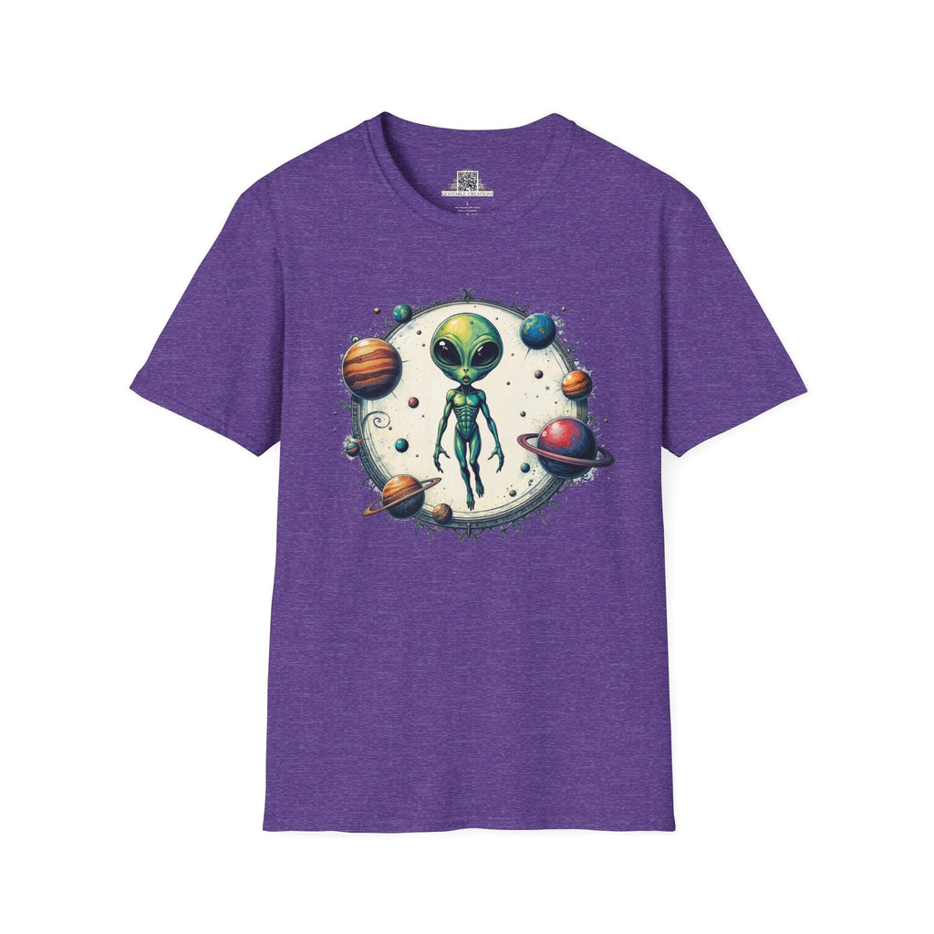 Printify T-Shirt S / Heather Purple T-Shirt - Lost in Space, But Finding Fun Everywhere! - Alien & Space