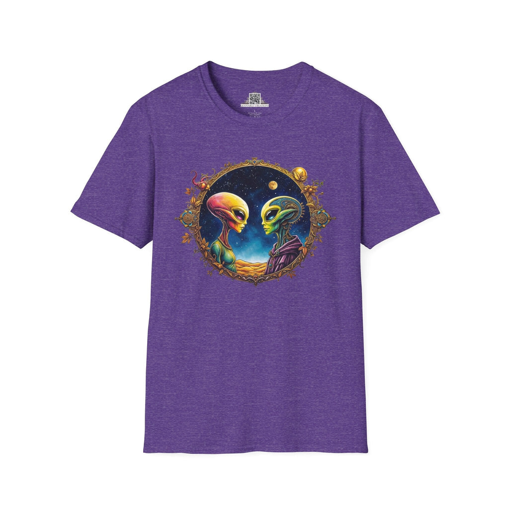 Printify T-Shirt S / Heather Purple T-Shirt - We Are Not Alone - The Party Just Got Started! - Alien & Space