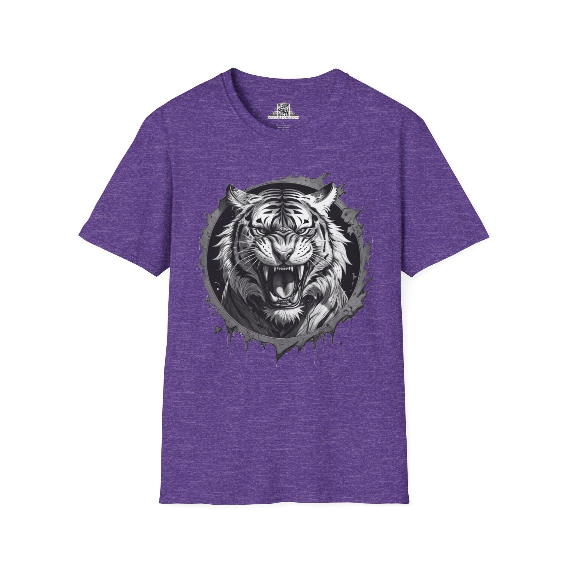 Printify T-Shirt S / Heather Purple Tiger Wild Motivation - T-Shirt
