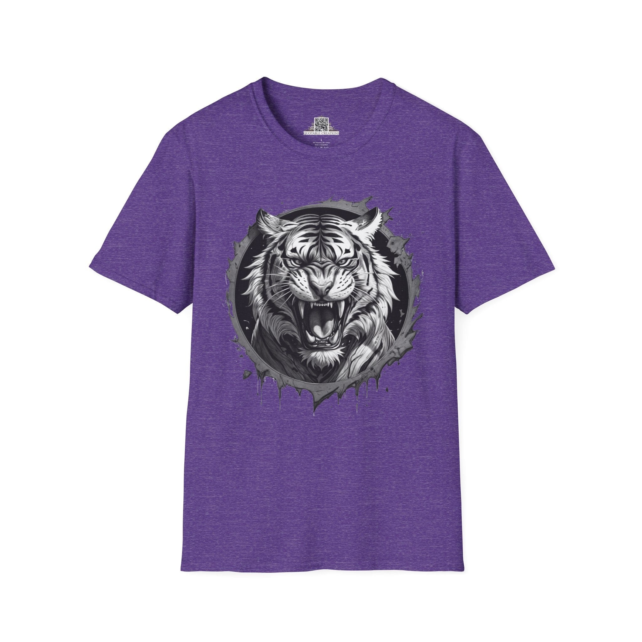 Printify T-Shirt S / Heather Purple Tiger Wild Motivation - T-Shirt