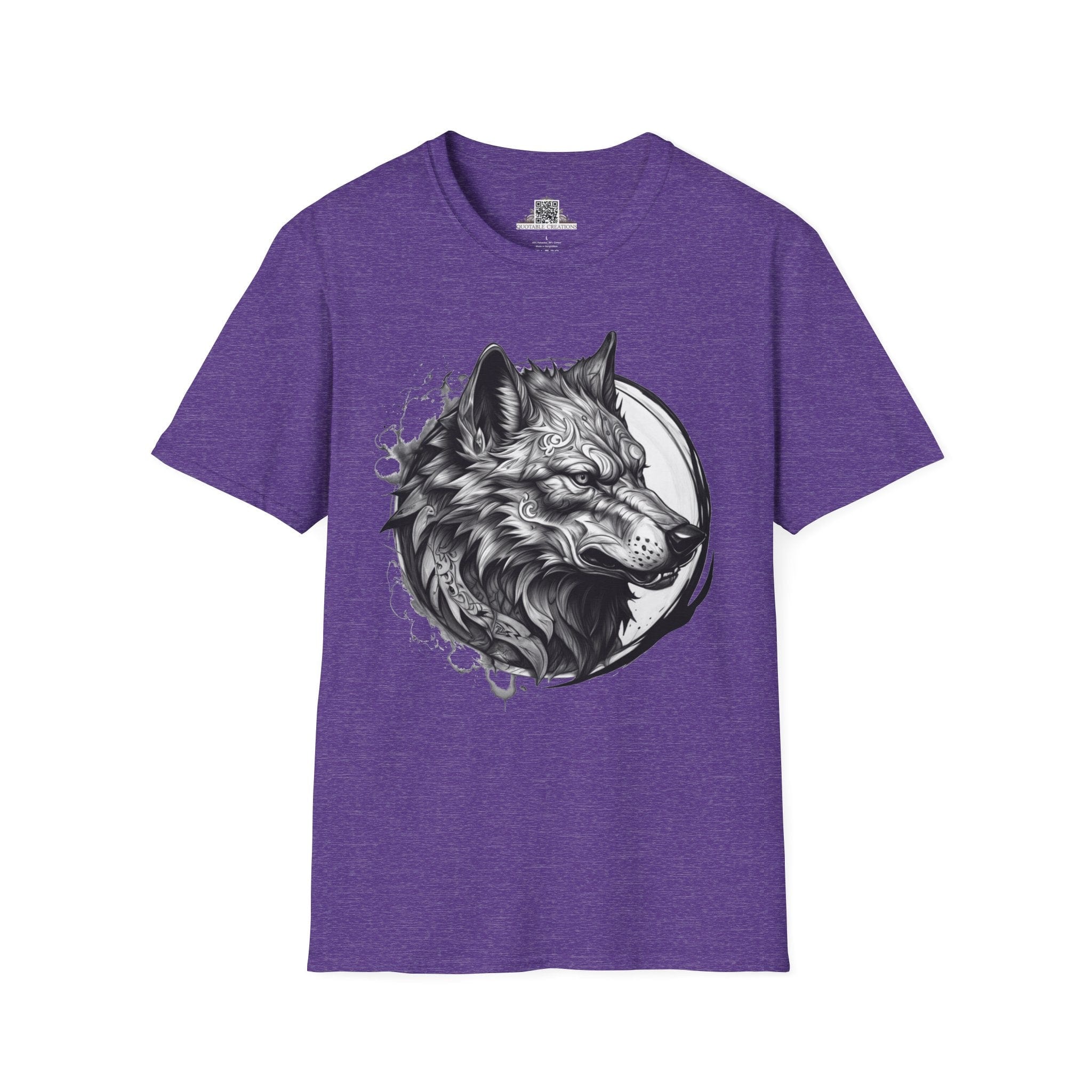 Printify T-Shirt S / Heather Purple Wolf Wild Motivation - T-Shirt