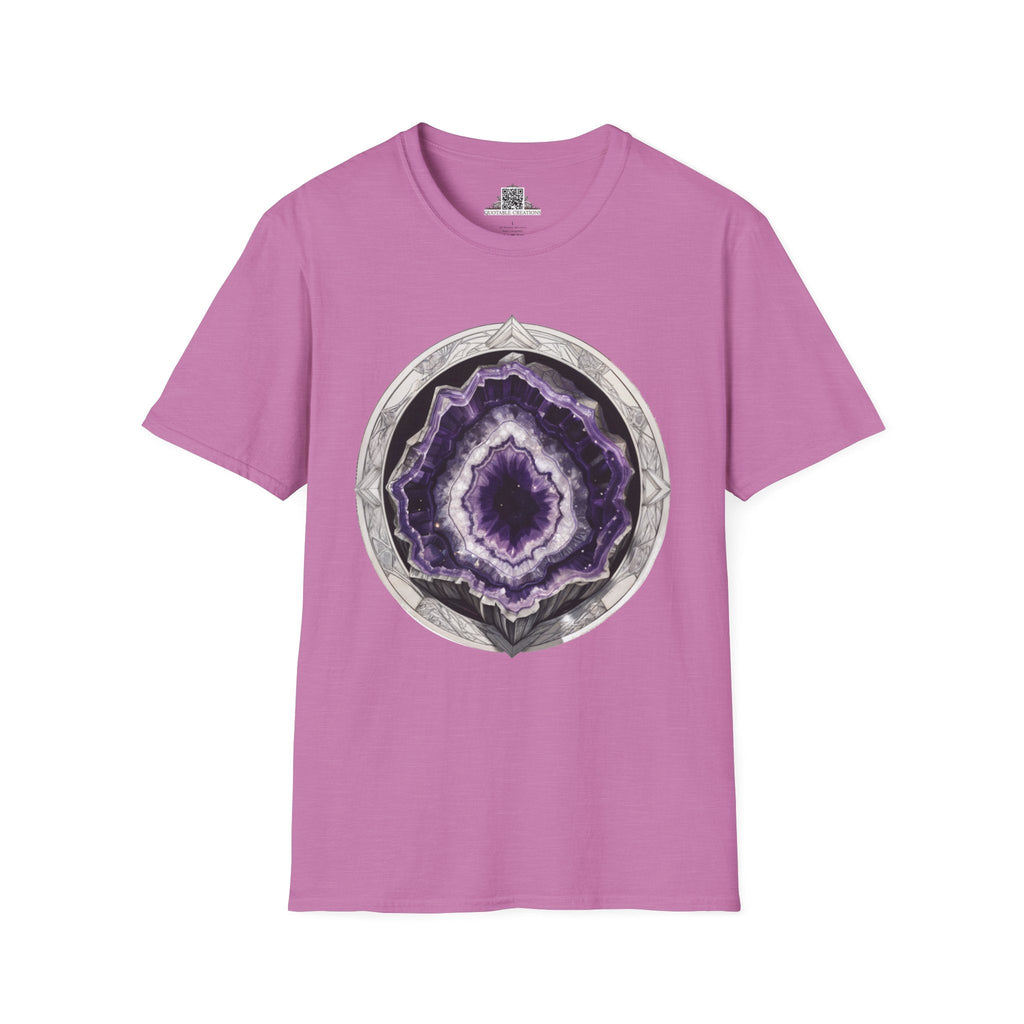 Printify T-Shirt S / Heather Radiant Orchid Amethyst Crystals Gemstones - T-Shirt