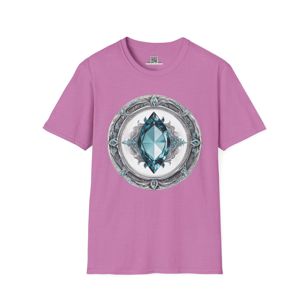 Printify T-Shirt S / Heather Radiant Orchid Aquamarine Crystals Gemstones - T-Shirt