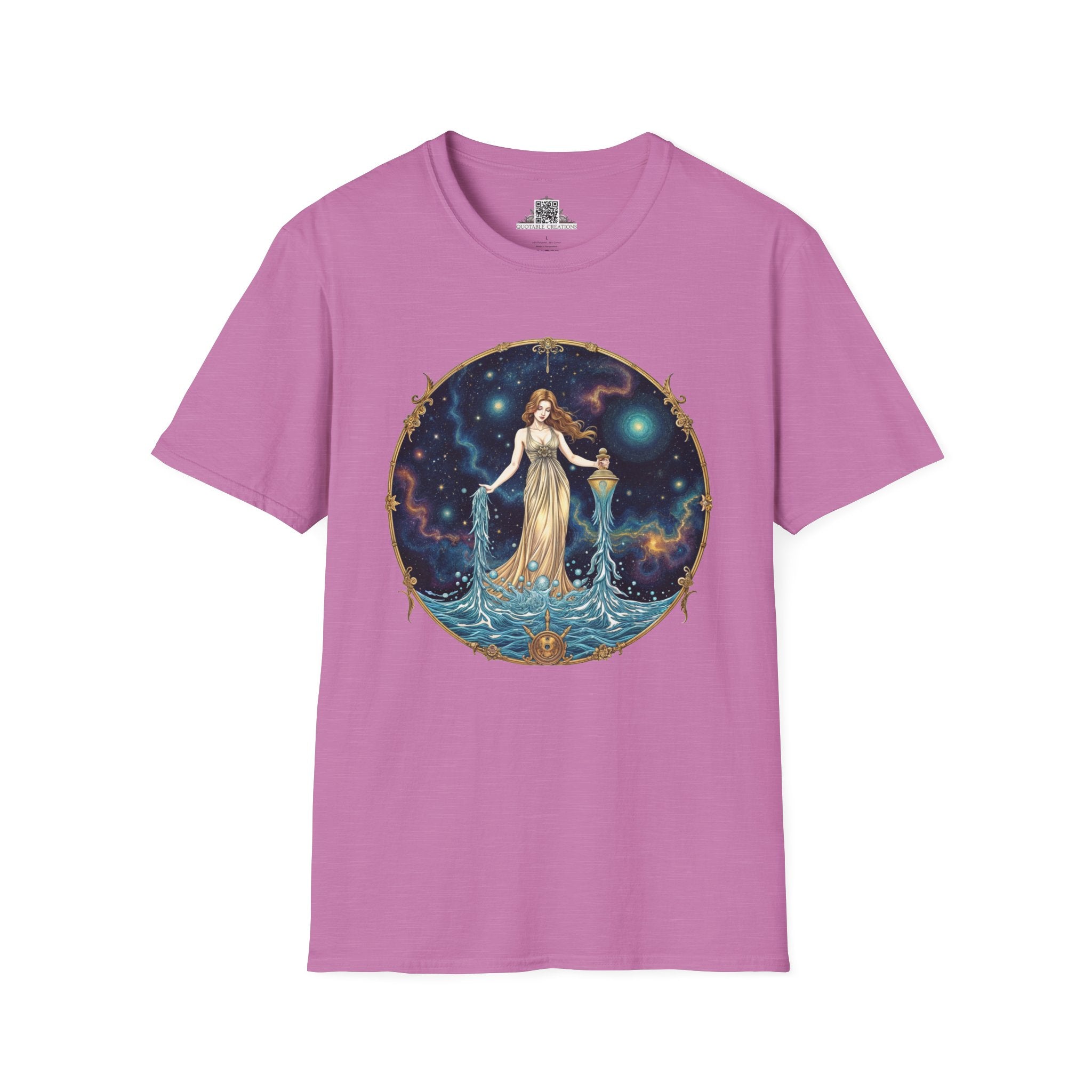 Printify T-Shirt S / Heather Radiant Orchid Aquarius Zodiac Astrology - T-Shirt