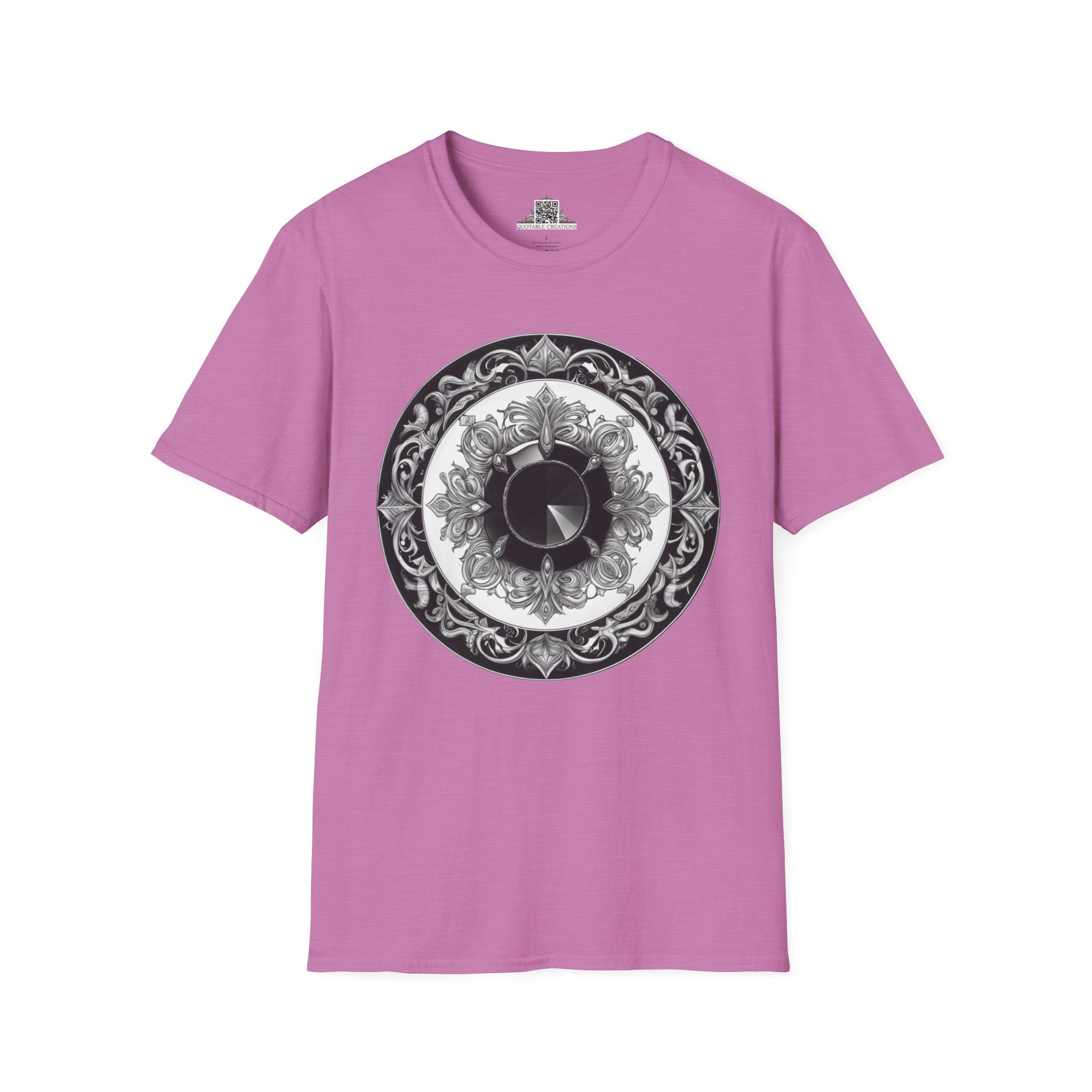 Printify T-Shirt S / Heather Radiant Orchid Black Tourmaline - Crystals & Gemstones T-Shirt