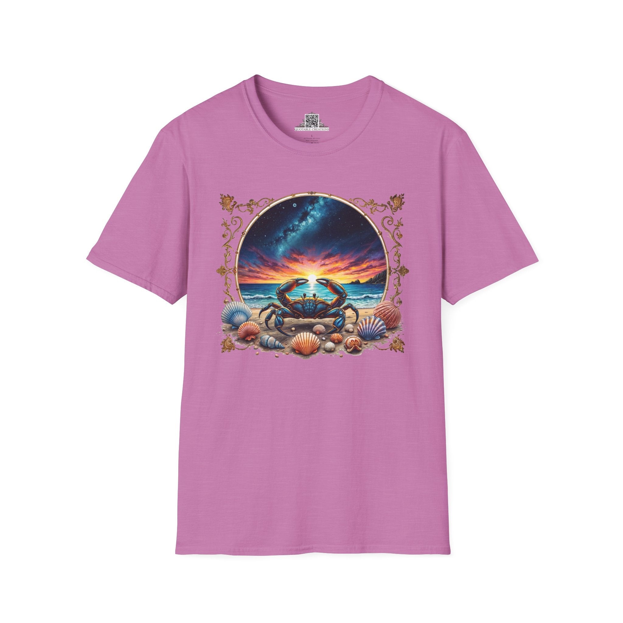 Printify T-Shirt S / Heather Radiant Orchid Cancer Zodiac & Astrology - T-Shirt