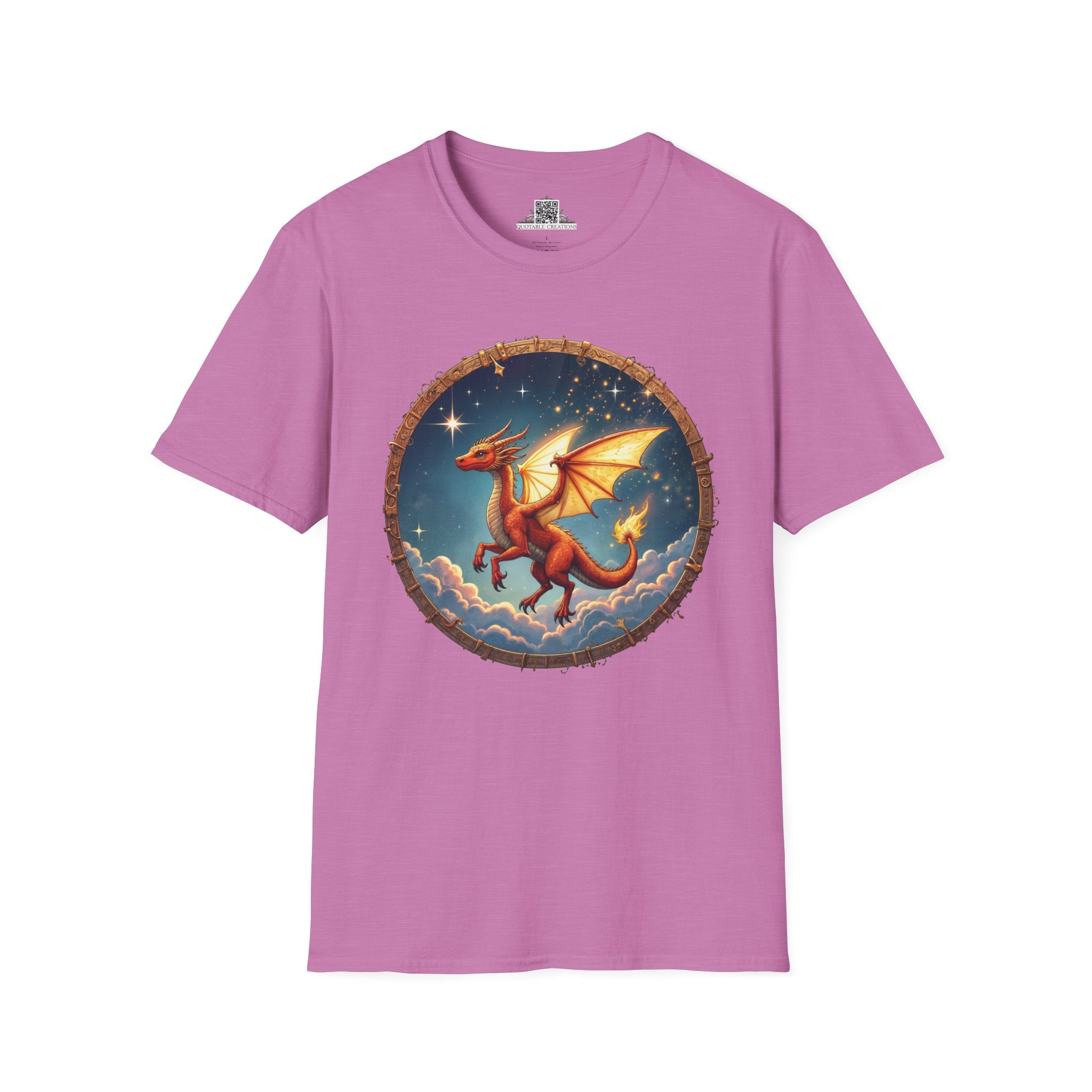 Printify T-Shirt S / Heather Radiant Orchid Celestial Flame - Dragons & Magic T-Shirt