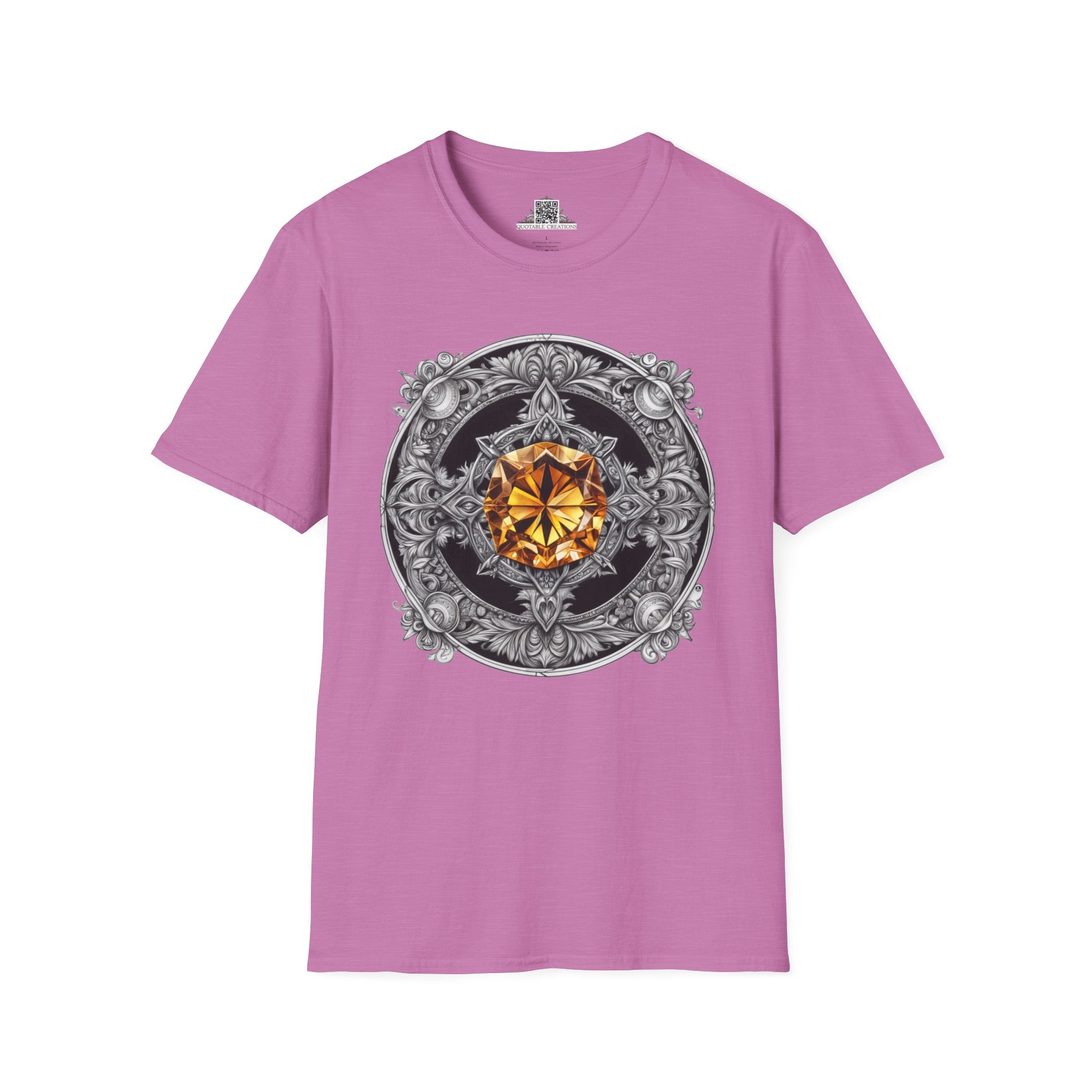 Printify T-Shirt S / Heather Radiant Orchid Citrine Crystals Gemstones Unisex T-Shirt