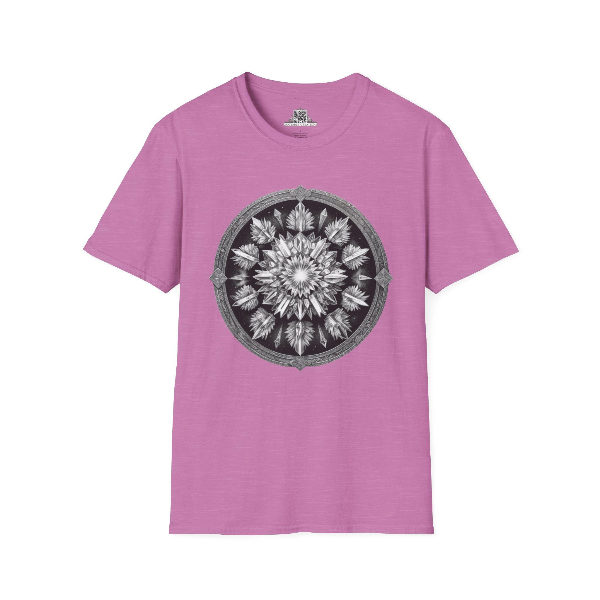 Printify T-Shirt S / Heather Radiant Orchid Clear Quartz - Crystals & Gemstones T-Shirt