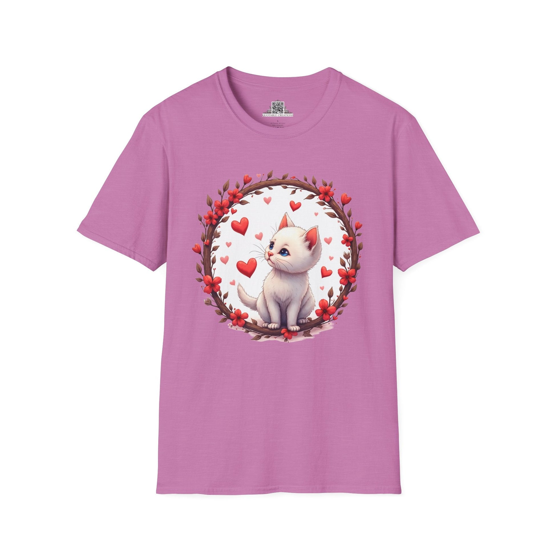 Printify T-Shirt S / Heather Radiant Orchid Fur-ever Love Kitten - Love & Fun T-Shirt