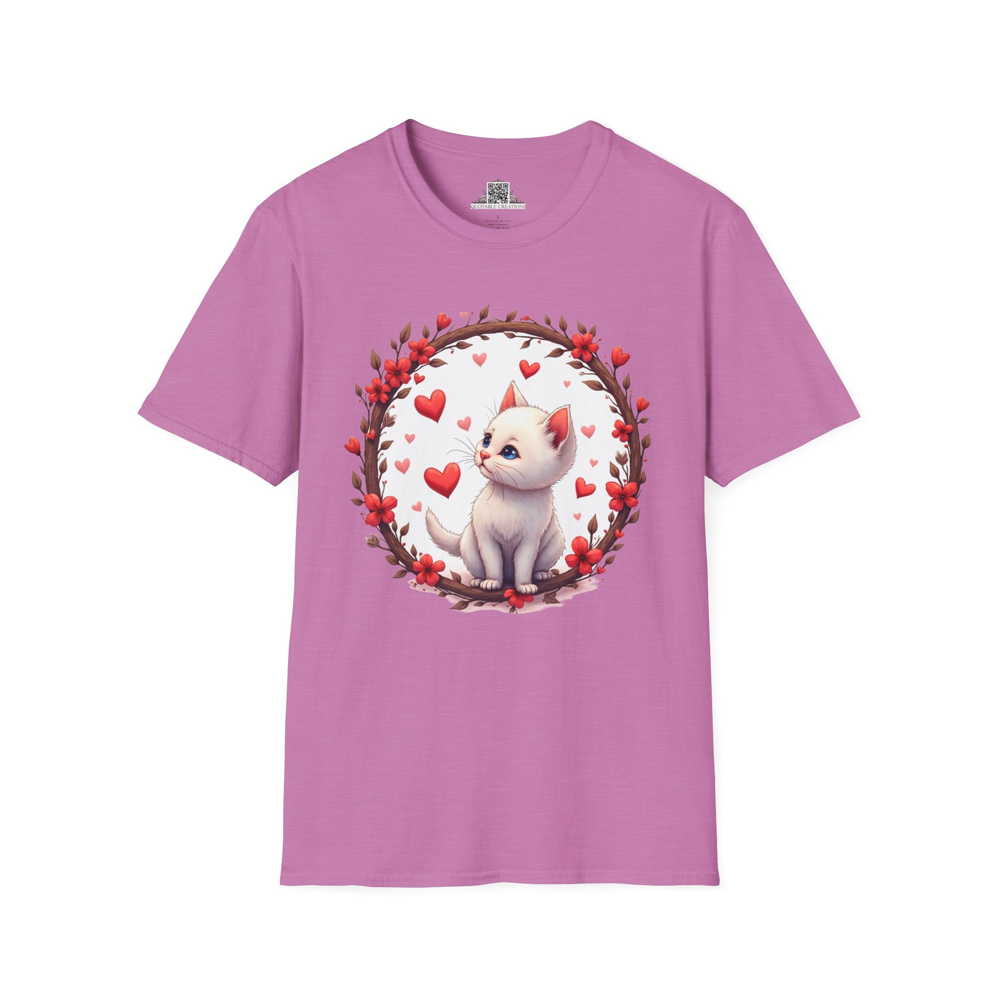 Printify T-Shirt S / Heather Radiant Orchid Fur-ever Love Kitten - Love & Fun T-Shirt