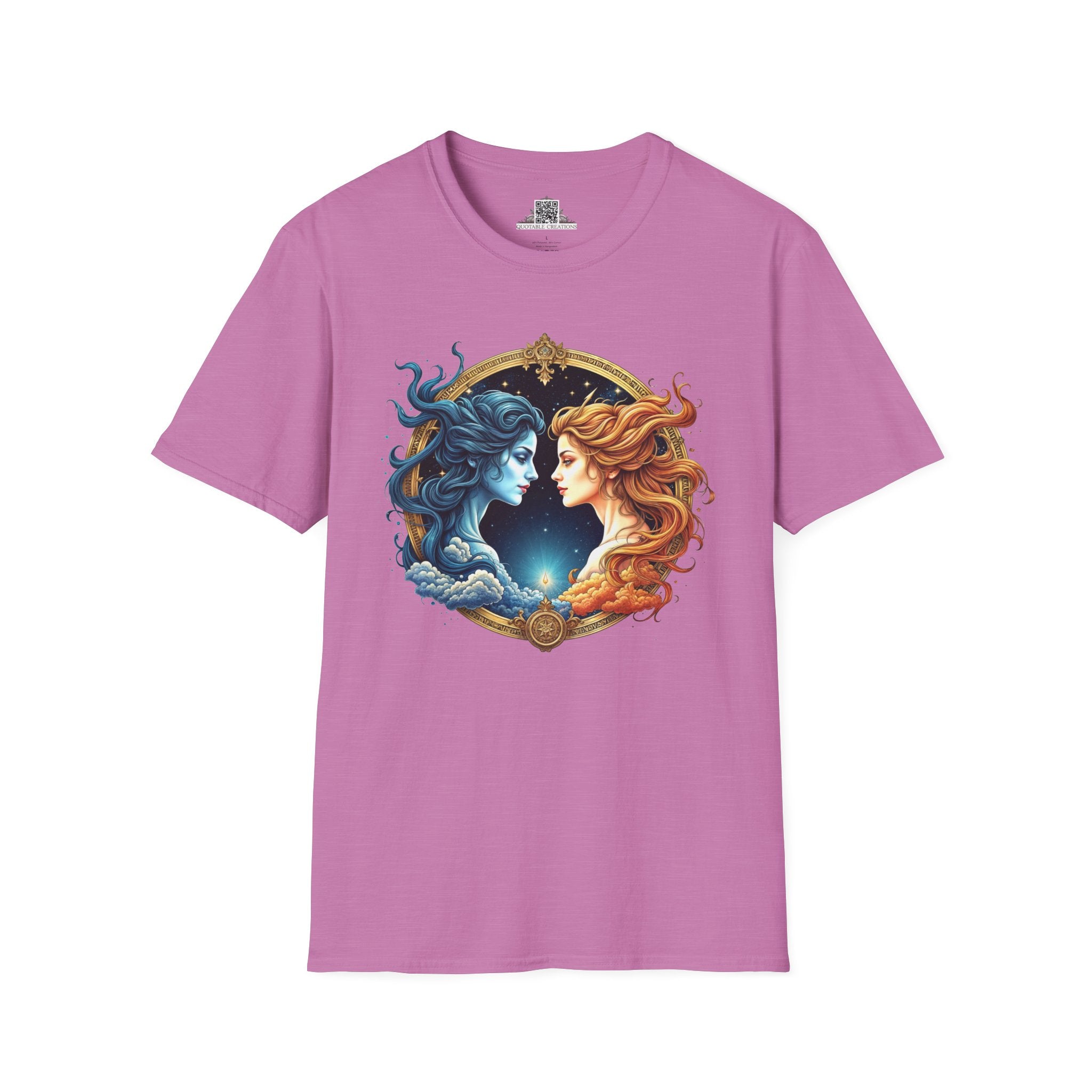 Printify T-Shirt S / Heather Radiant Orchid Gemini Zodiac Astrology - T-Shirt