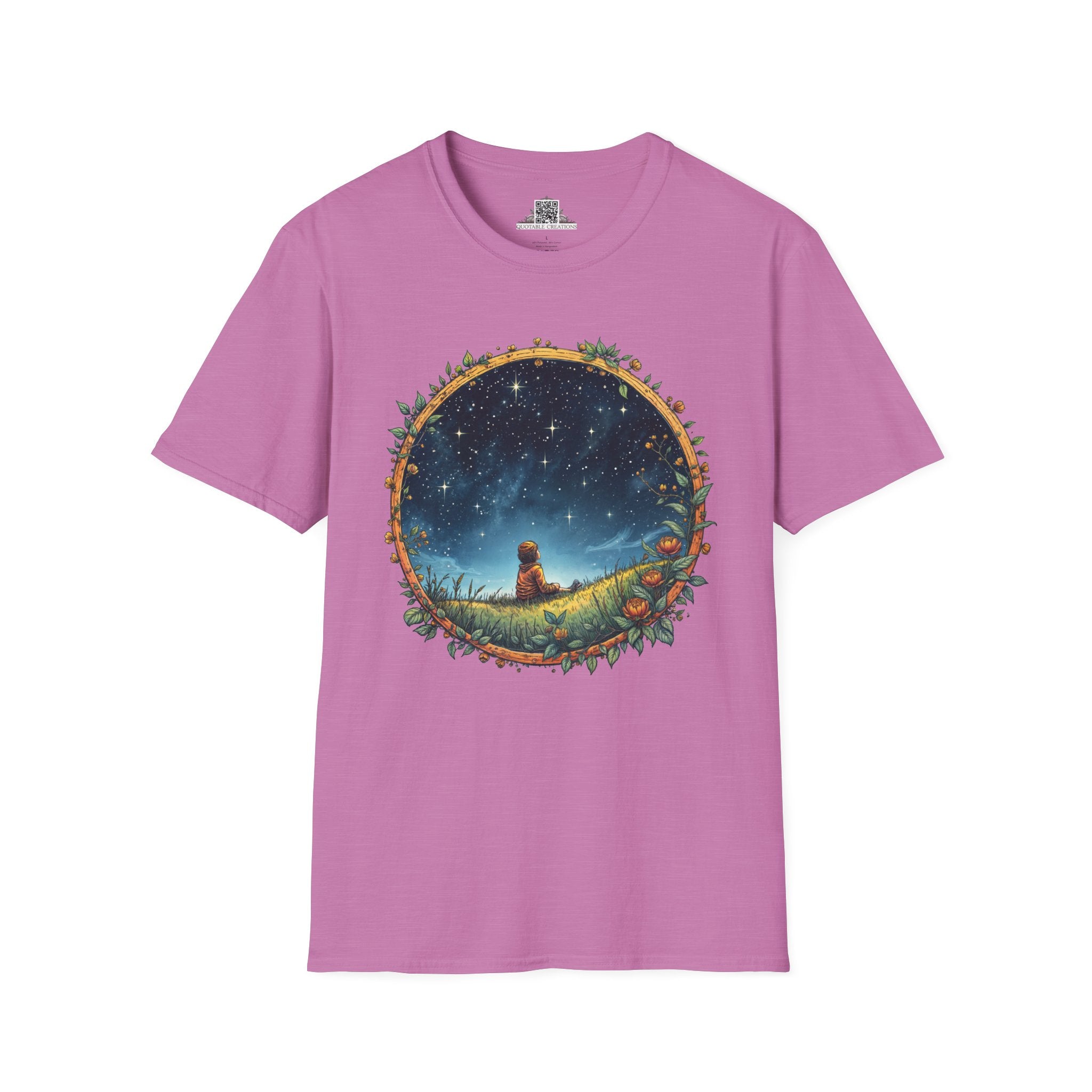 Printify T-Shirt S / Heather Radiant Orchid Keep Your Eyes on the Skies UFO & Cosmic - T-Shirt