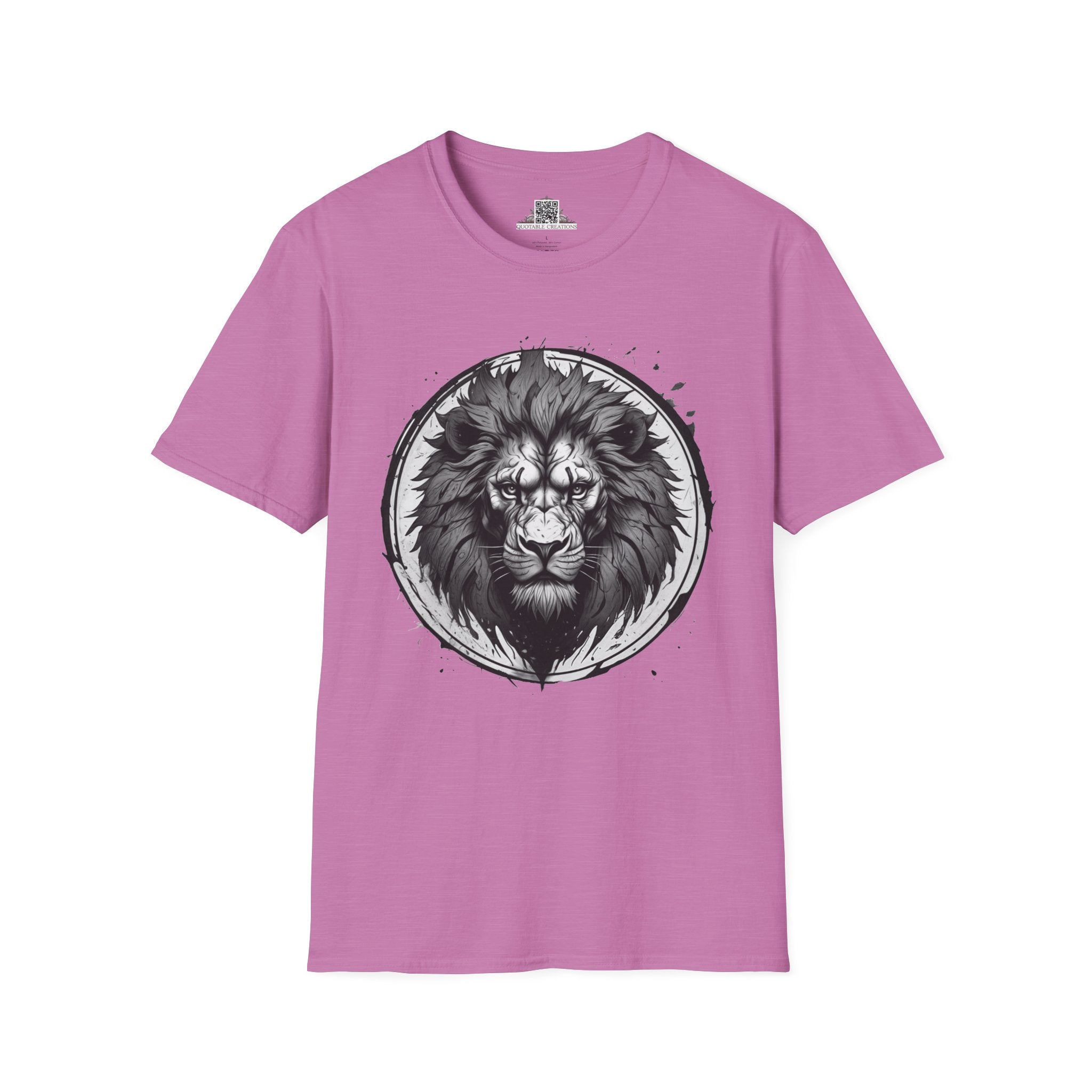 Printify T-Shirt S / Heather Radiant Orchid Lion Stare Wild Power - T-Shirt