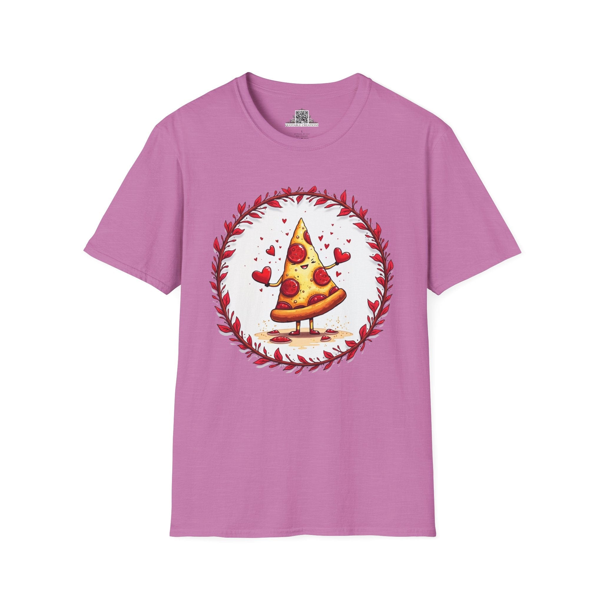Printify T-Shirt S / Heather Radiant Orchid Love at First Bite Pizza - Love & Fun T-Shirt