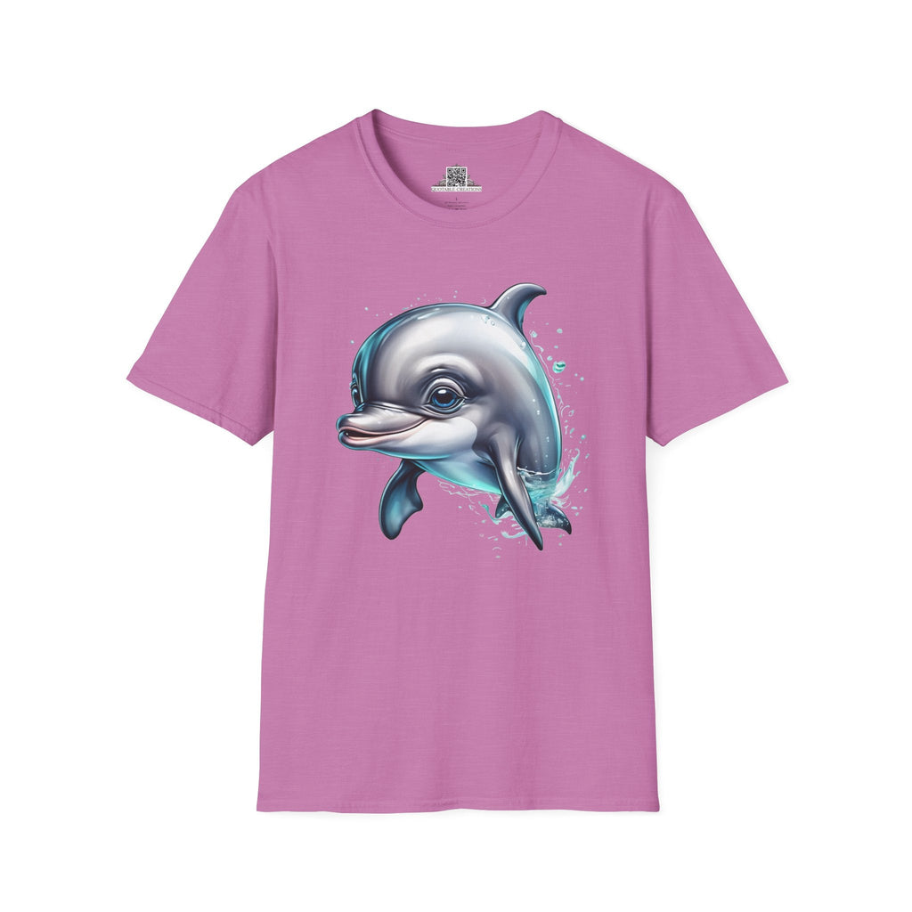 Printify T-Shirt S / Heather Radiant Orchid T-Shirt - Baby Dolphin - Hyper Cute